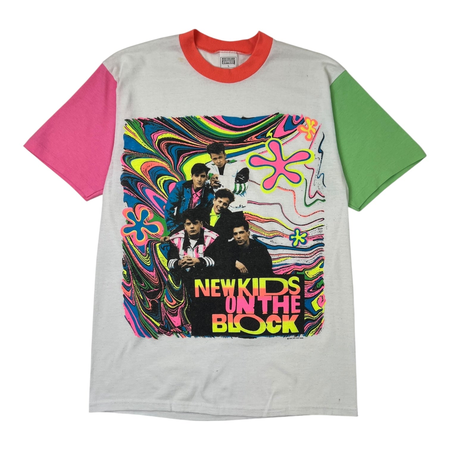 Vintage 1990 New Kids On The Block Flower Power T-Shirt White