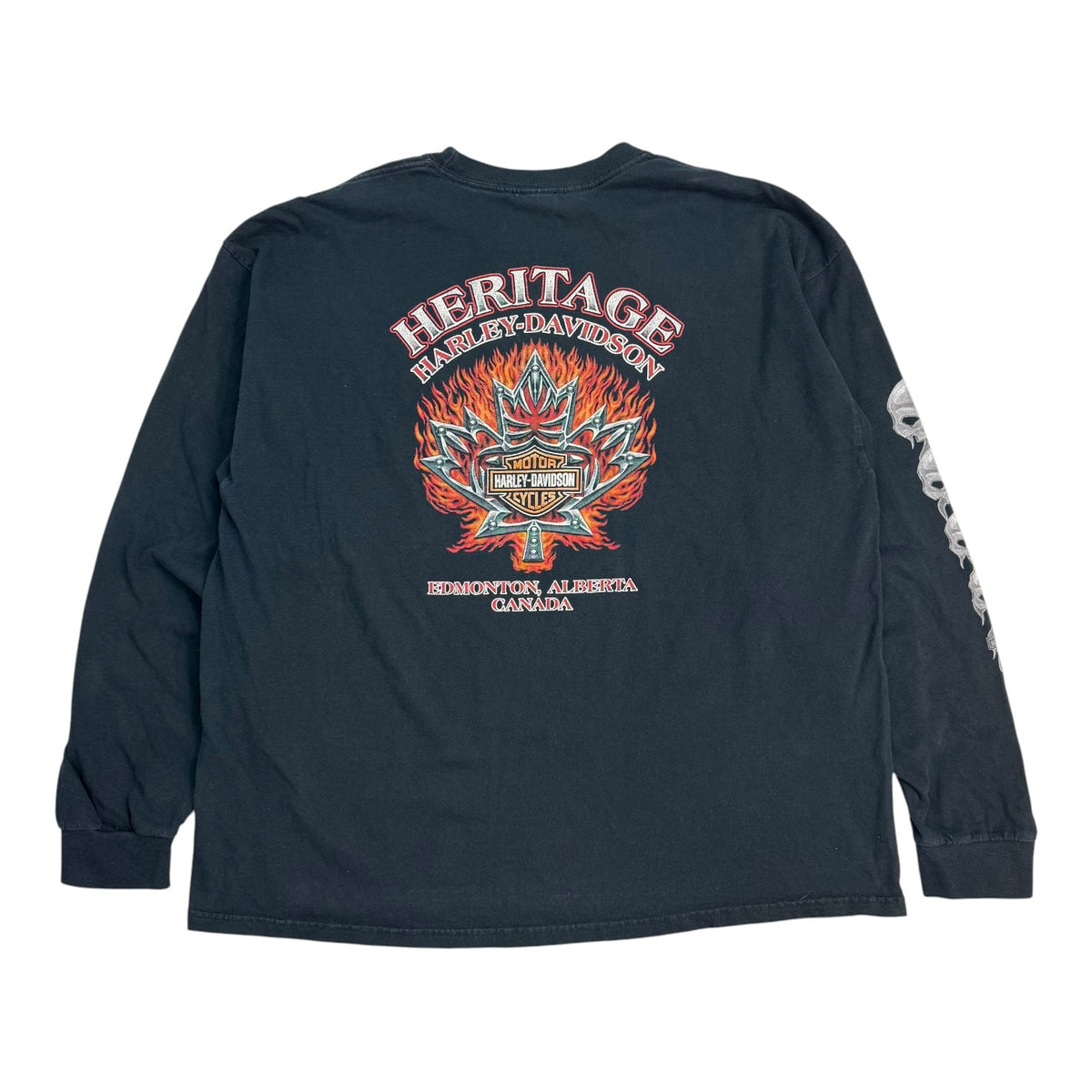 Vintage Harley Davidson Of Edmonton L/S Tee Black
