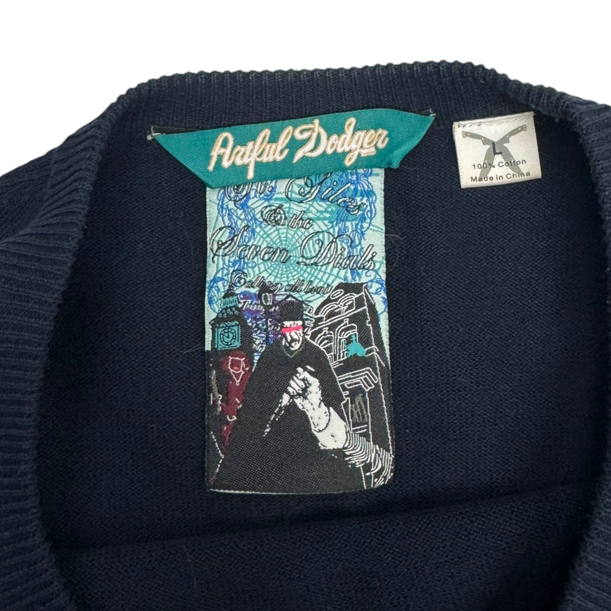 Y2K Artful Dodger Embroidered Knit Sweater