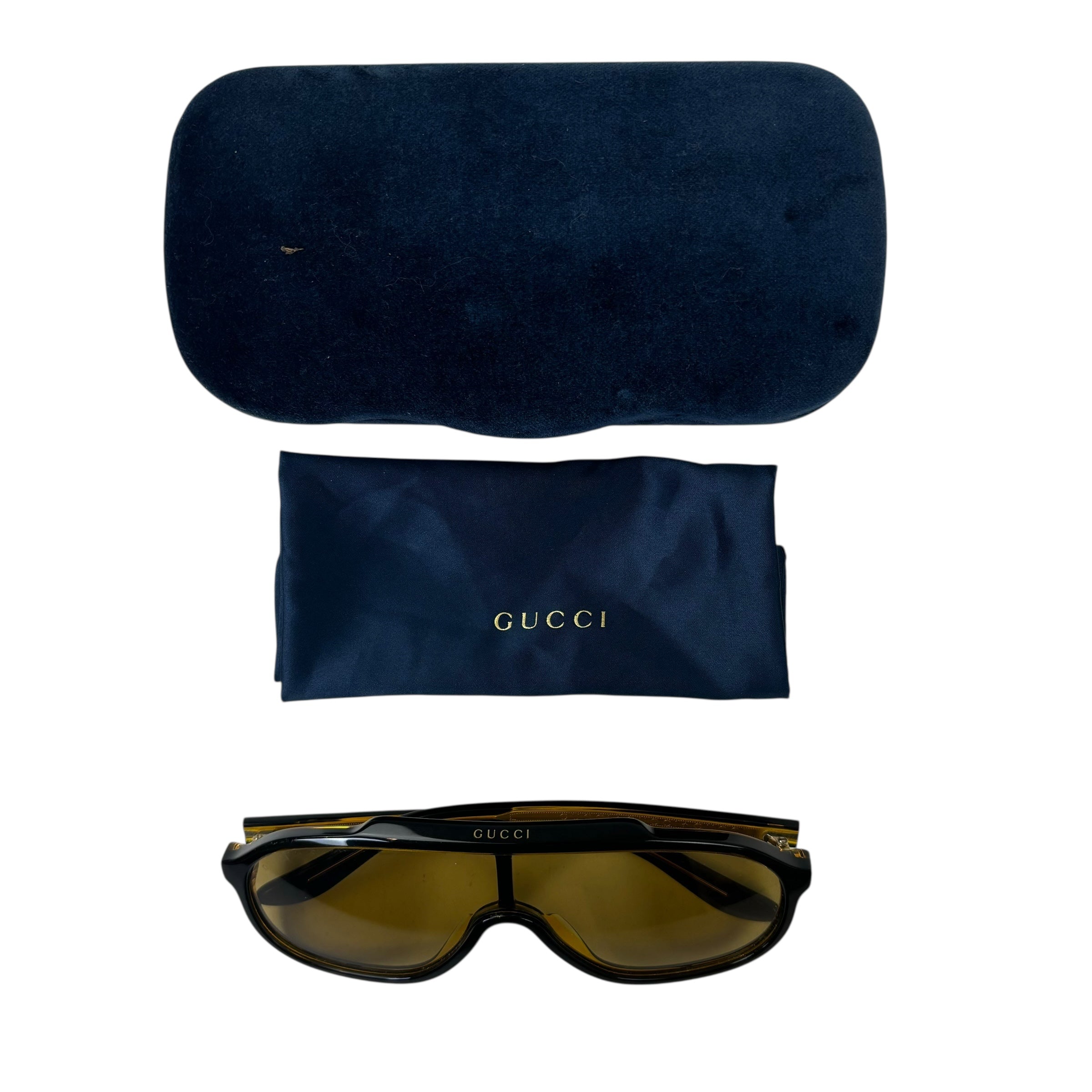 Gucci Shield Sunglasses Black/Yellow