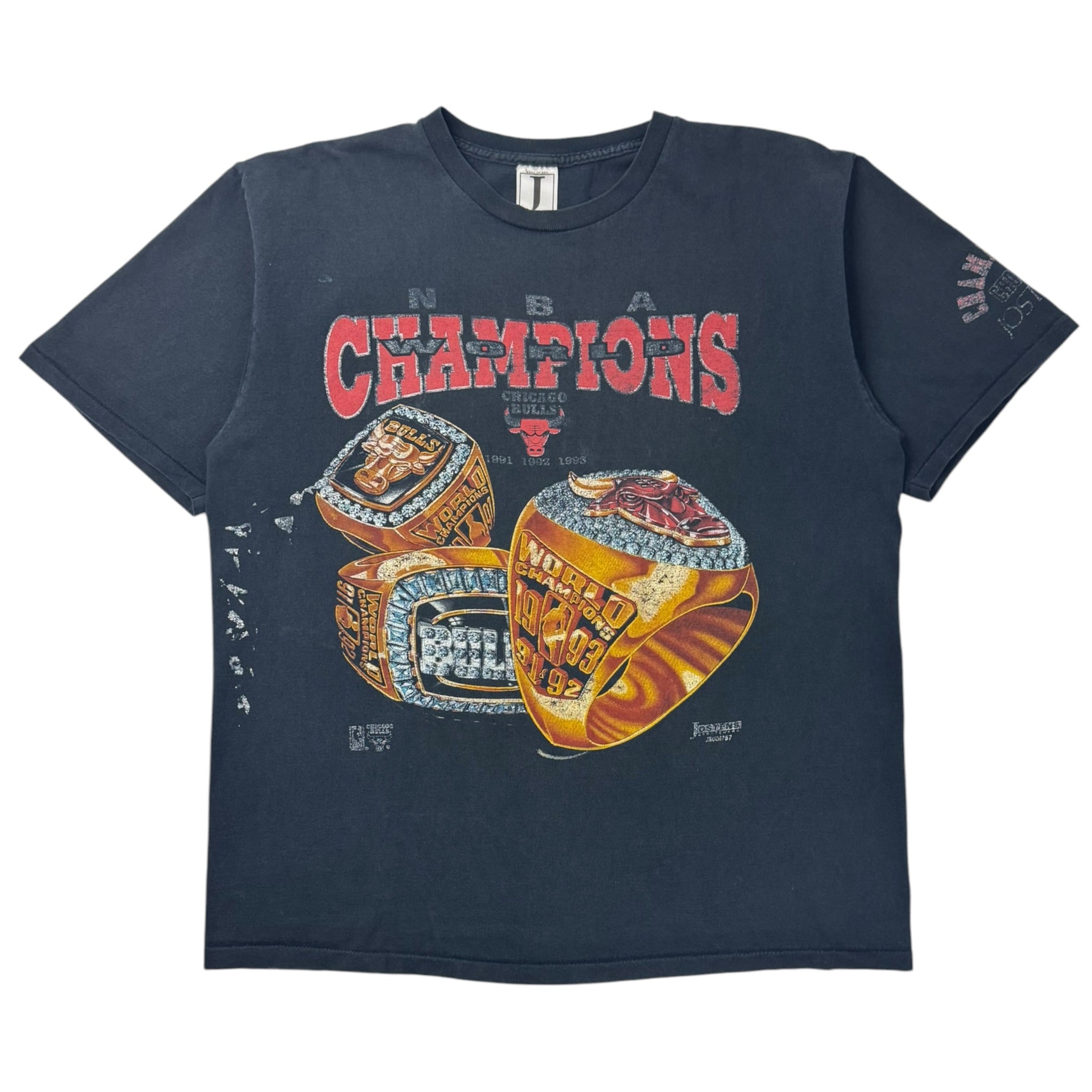 1993 Chicago Bulls Three Ring Champions T-Shirt