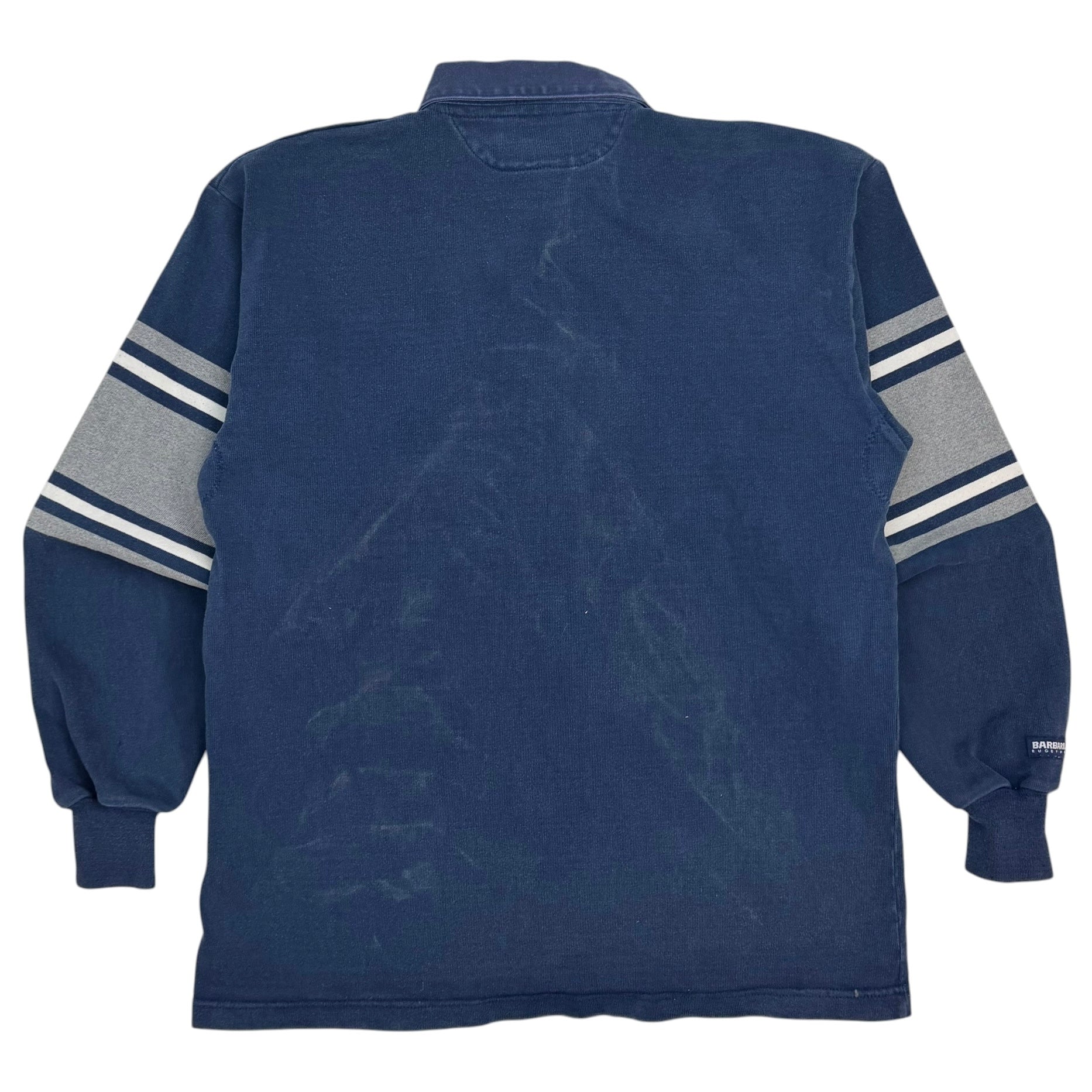 Vintage Barbarian Rubgy Wear Longsleeve Polo Navy