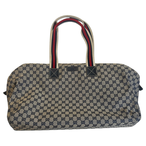 Gucci GG Canvas Web Carry On Duffle Bag