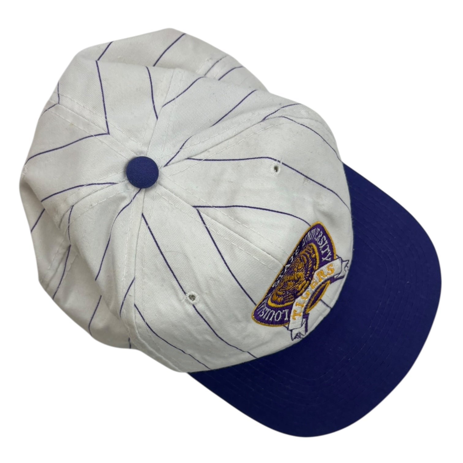 Vintage Louisiana State University Tigers SnapBack Hat White/Purple