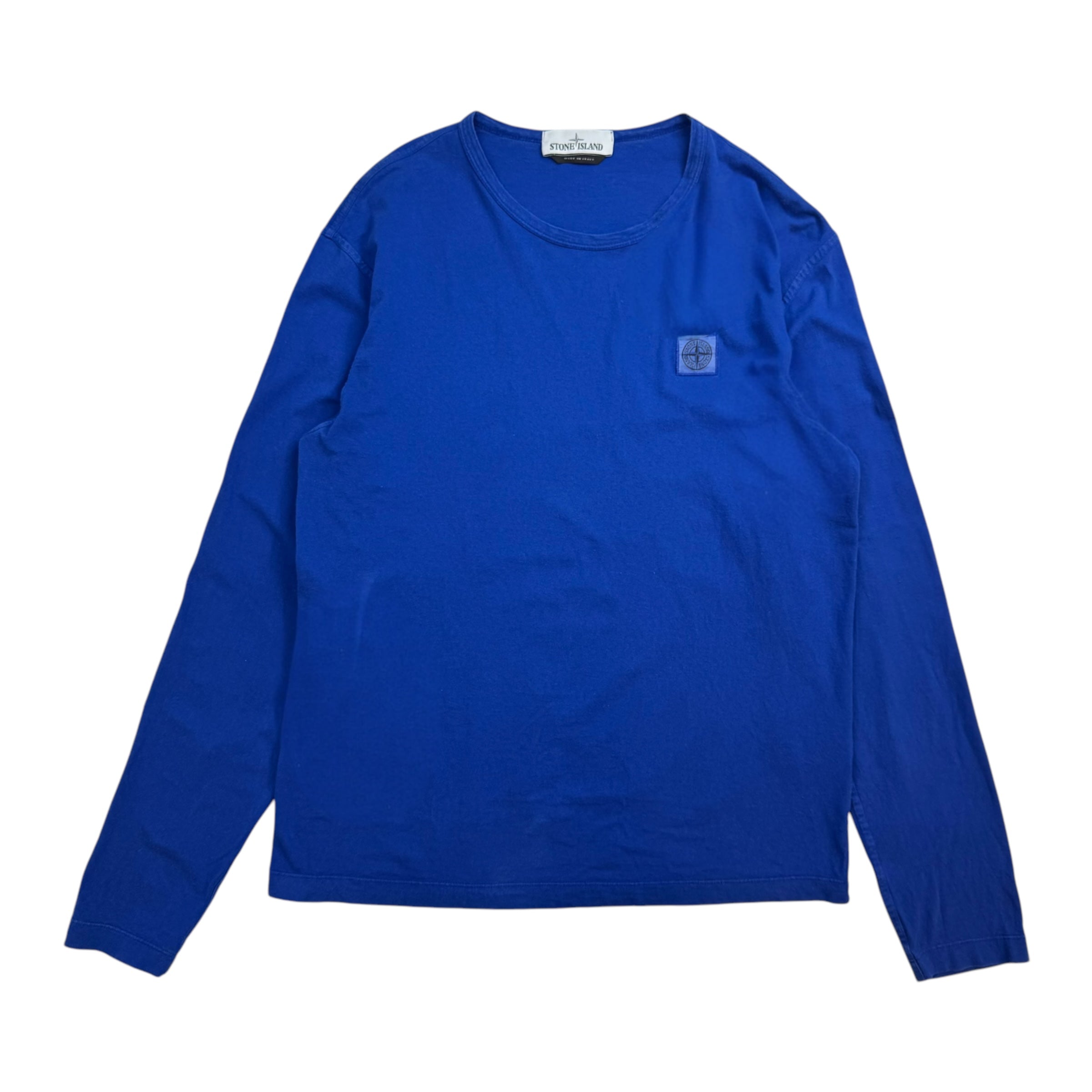 Stone Island Blue Compass Patch L/S Tee Blue