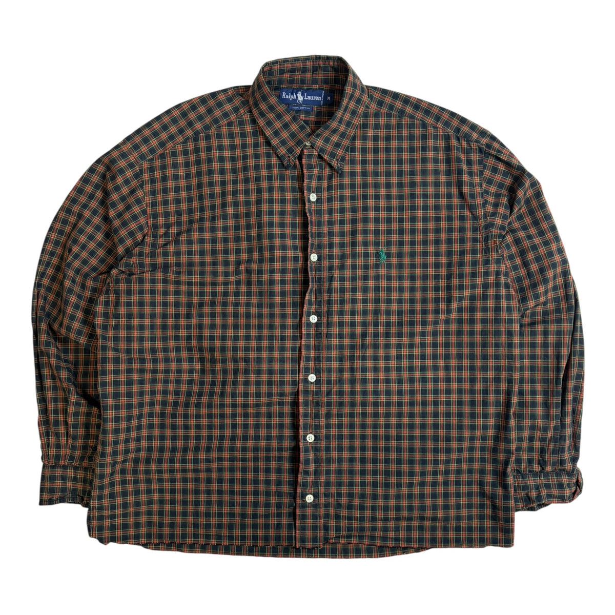Vintage Ralph Lauren Plaid Button-Up Shirt Navy/Red