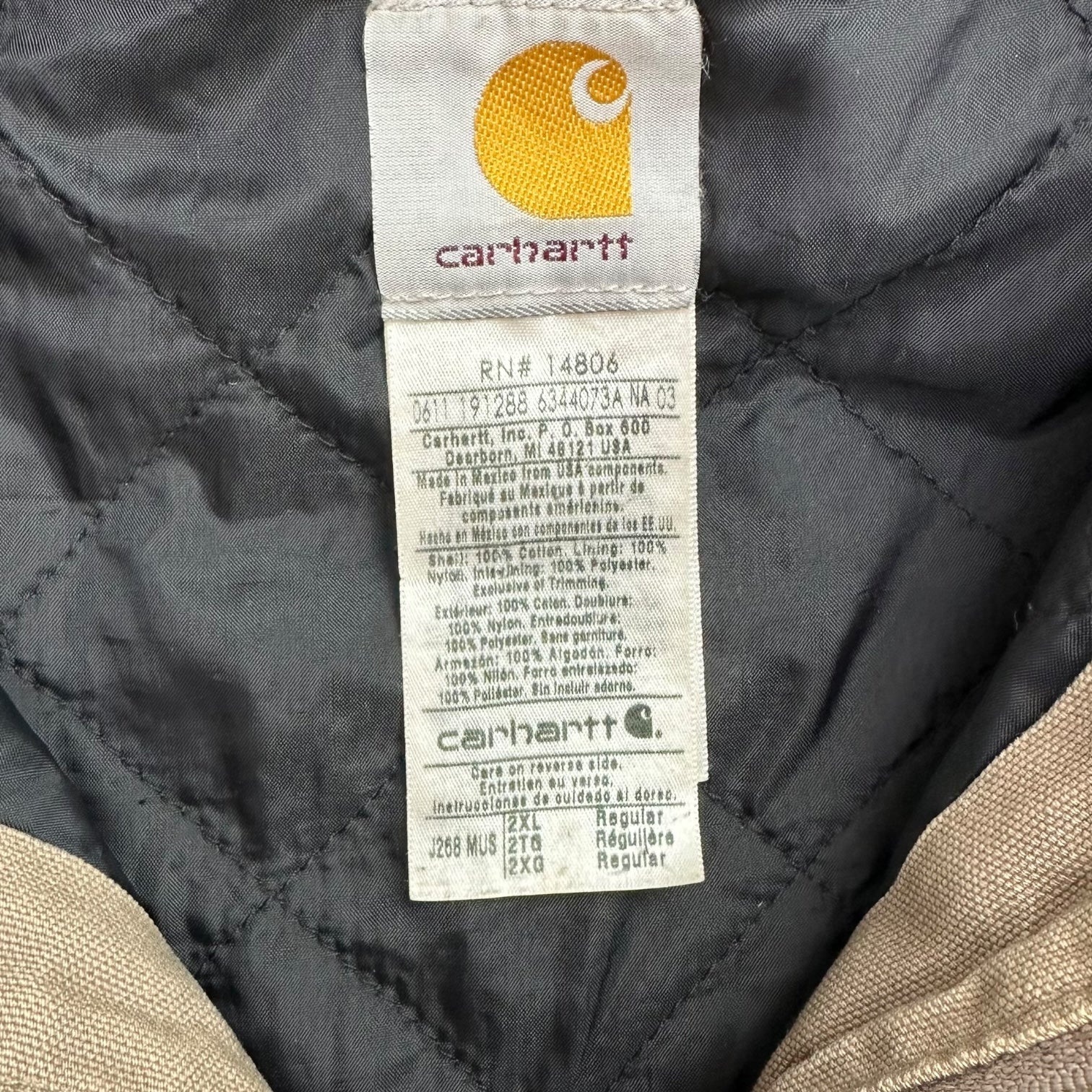 Vintage Carhartt Hooded Work Jacket Beige