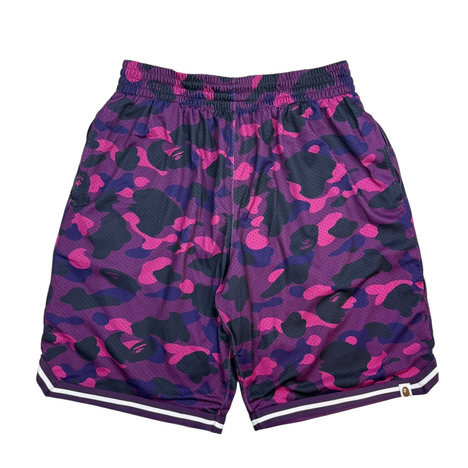 Bape Colour Camo Wide Fit Basketball Shorts Purple Camo