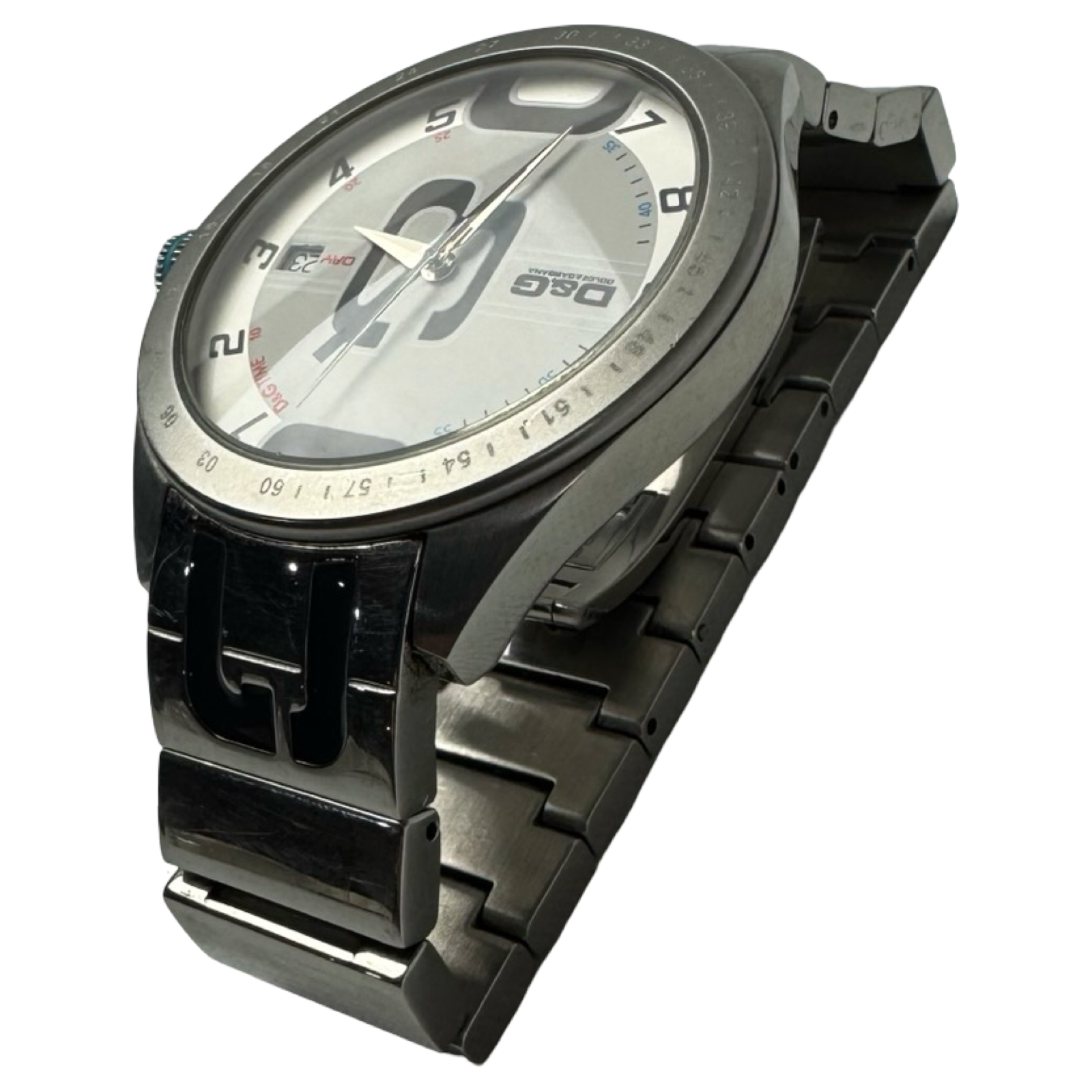 D&G Shuffled Stainless Steel White Dial Watch DW0318