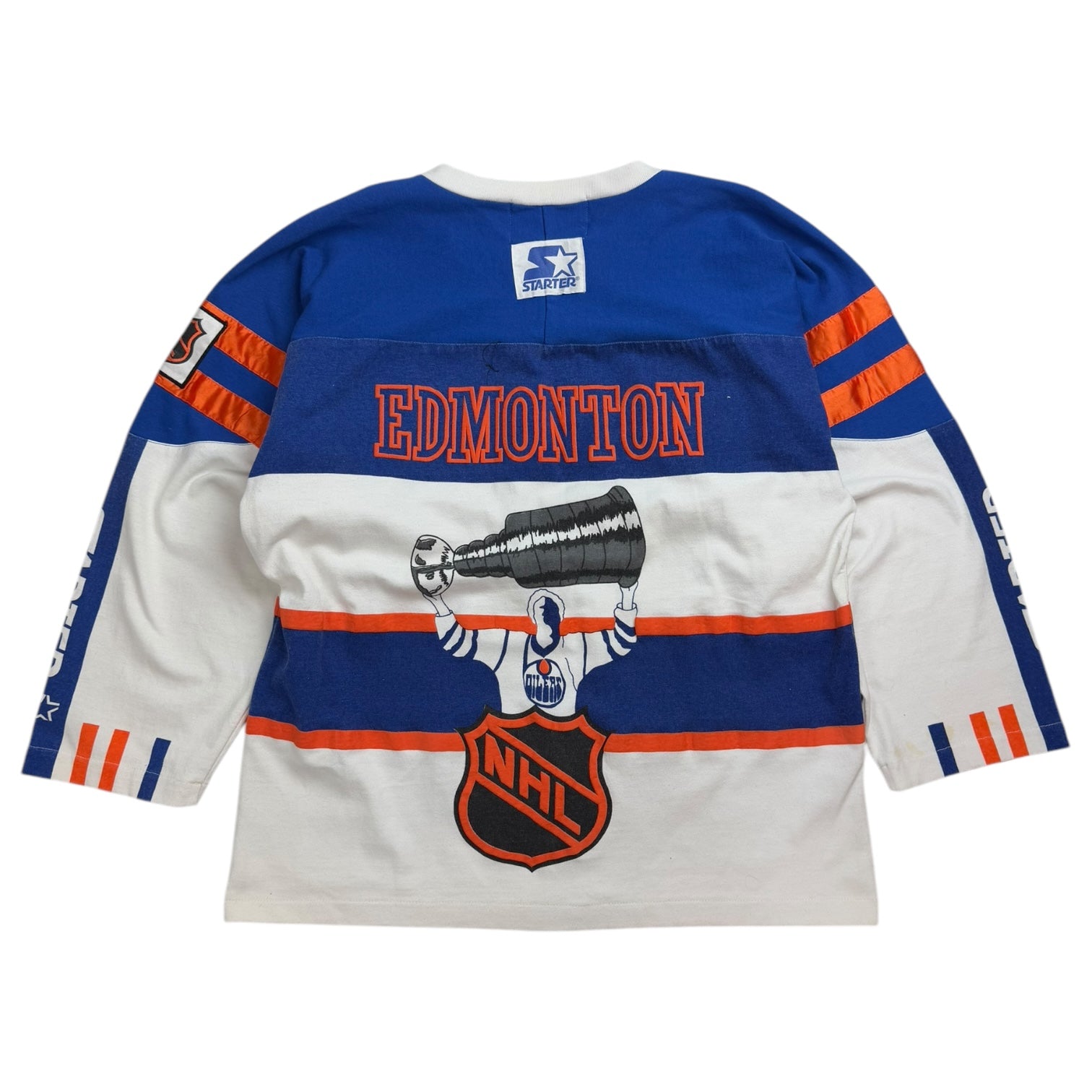 Vintage Starter Edmonton Oilers Stanley Cup L/S Shirt White/Blue