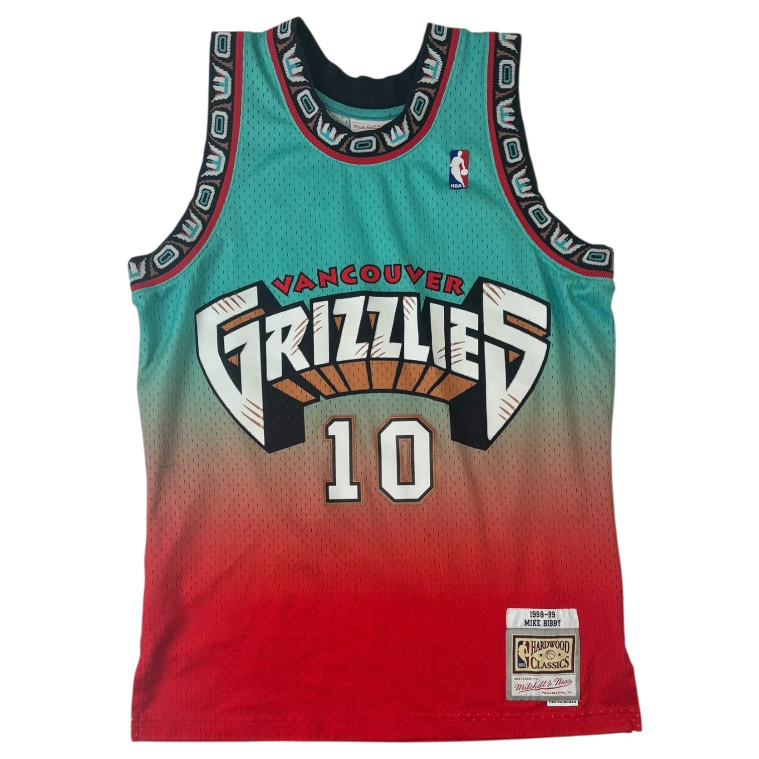 Vintage Vancouver Grizzlies Mike Bibby Jersey Teal/Scarlet
