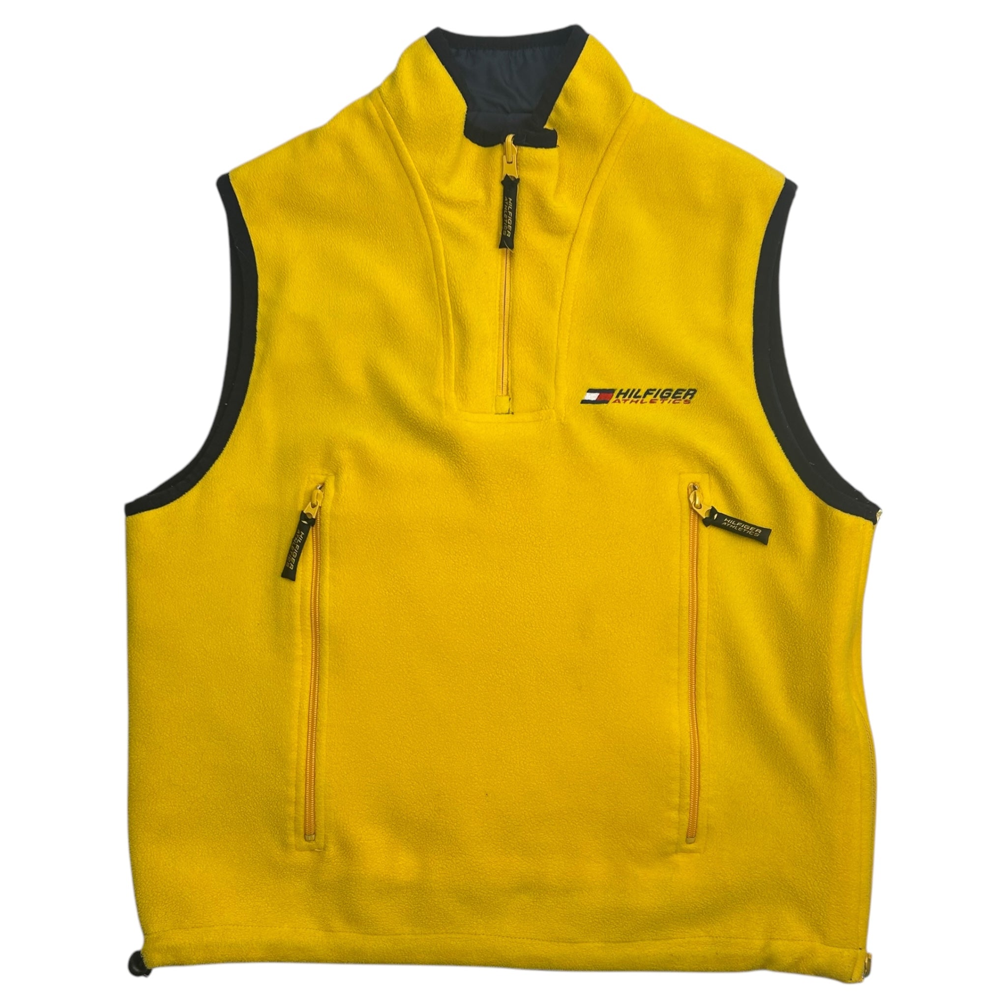 Vintage Tommy Athletics Reversible Fleece Vest Yellow