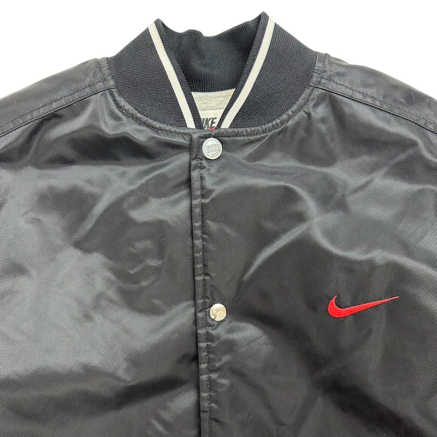 Vintage Nike Button Up Bomber Jacket Black