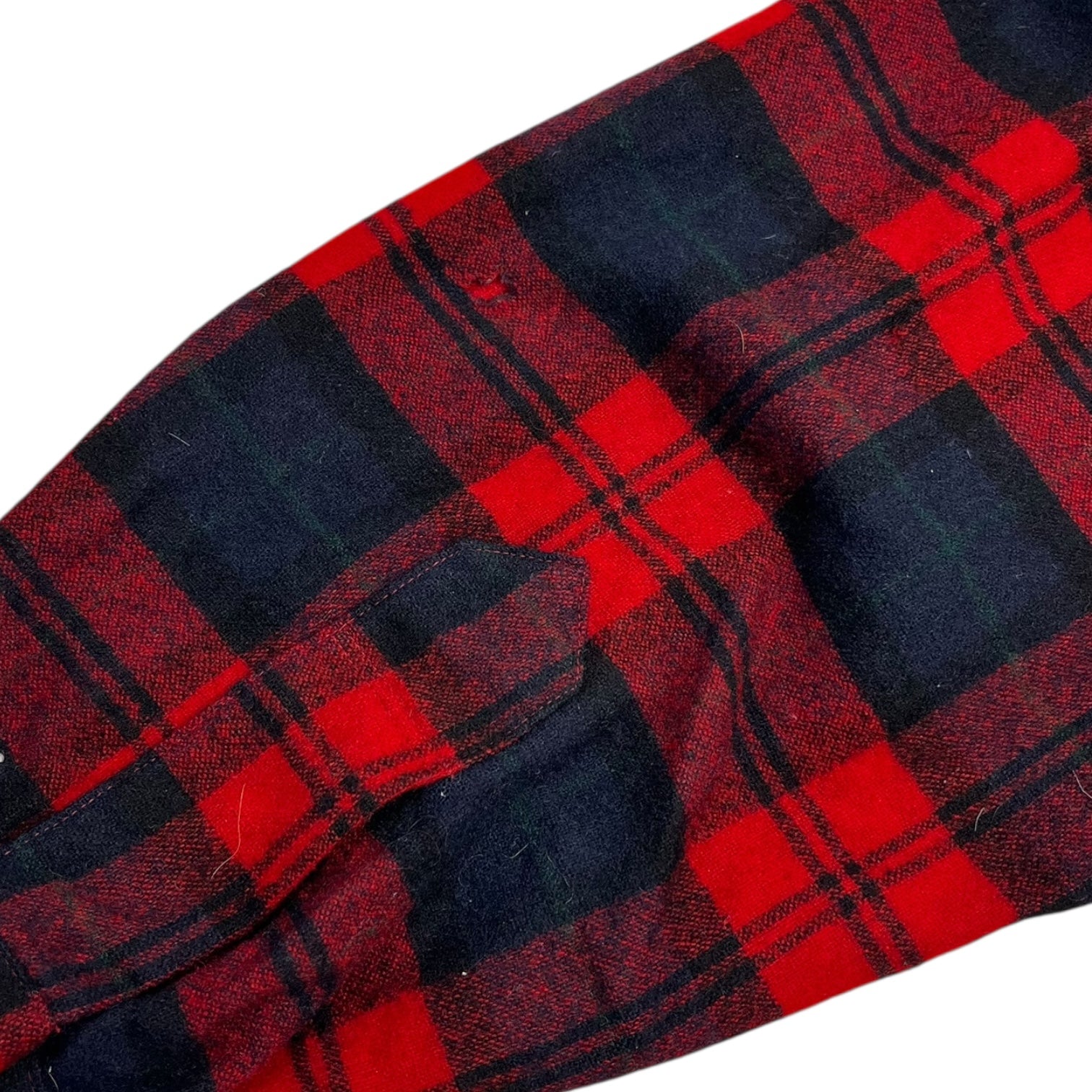 Vintage Pendleton Plaid Wool Button Up Shirt Black/Red