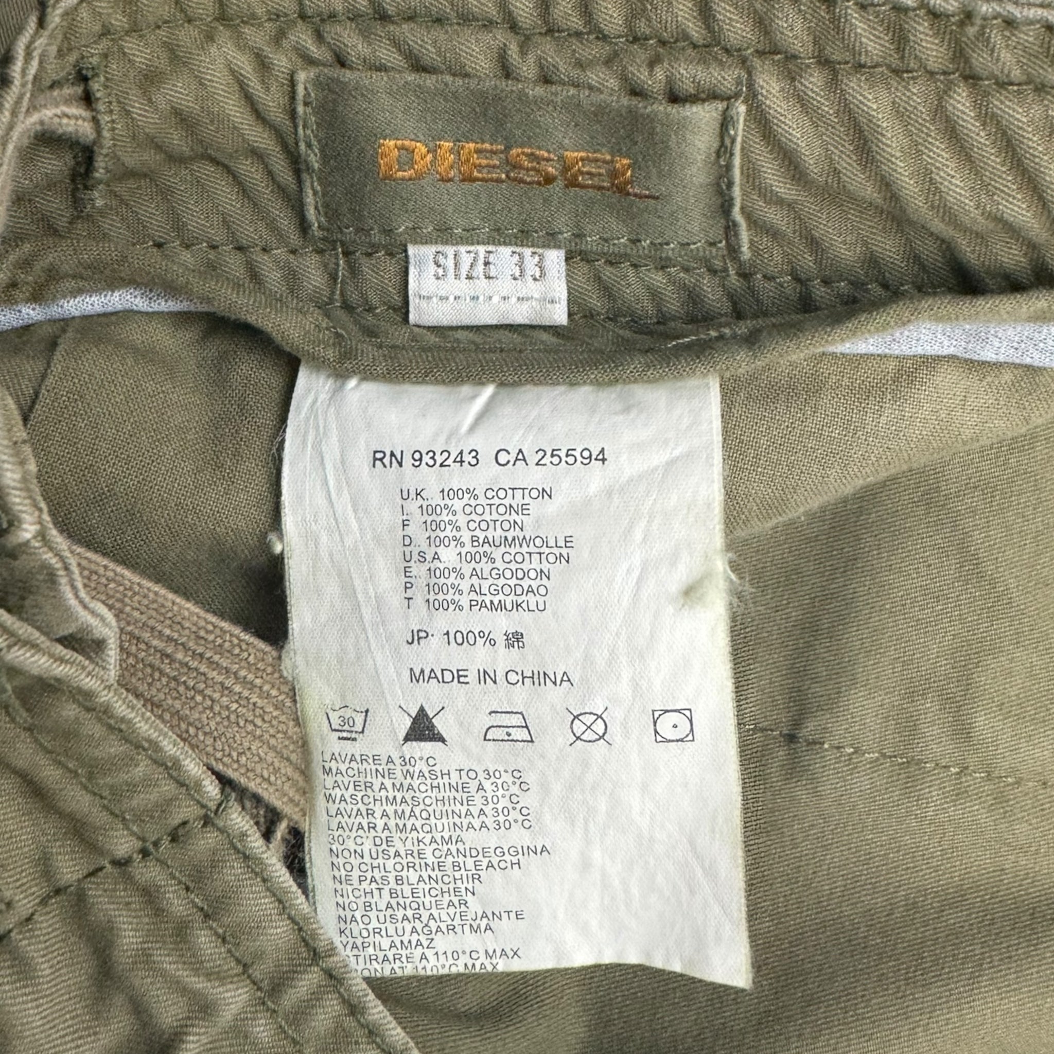 Vintage Y2K Diesel Industries Tech Cargo Bottoms