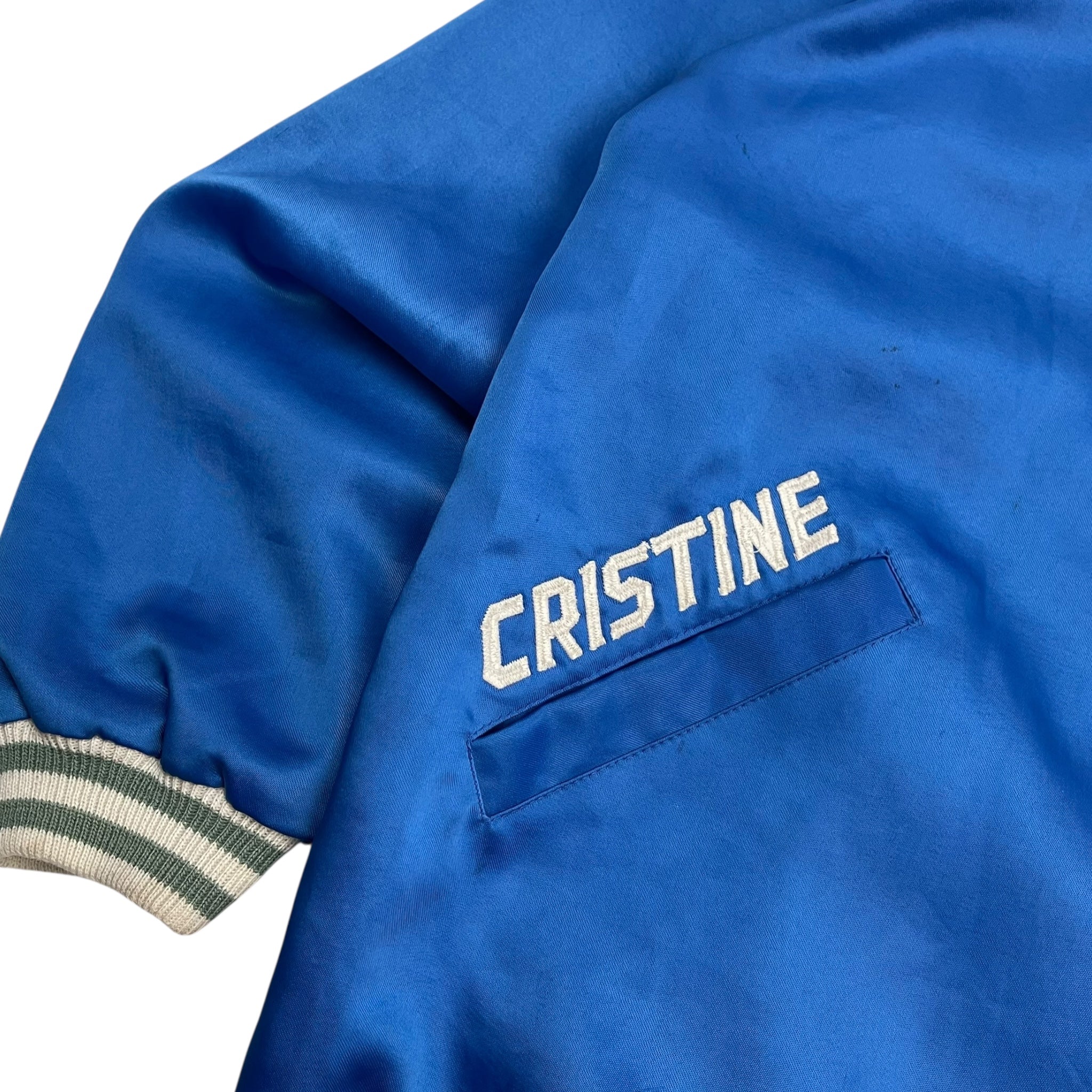 Vintage SSC Swimming Satin Varsity Jacket Blue