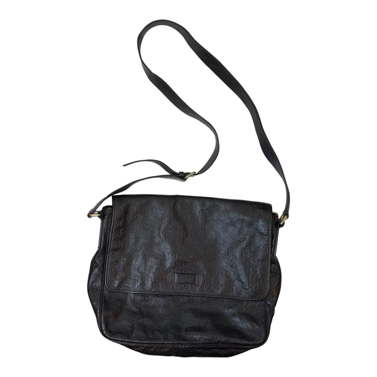 Gucci Guccissima Leather Messenger Shoulder Bag Brown