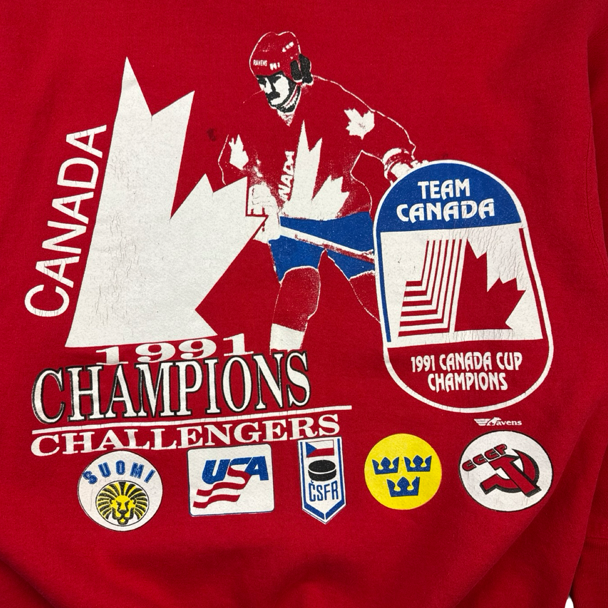 1991 Team Canada Cup Champions Crewneck Red