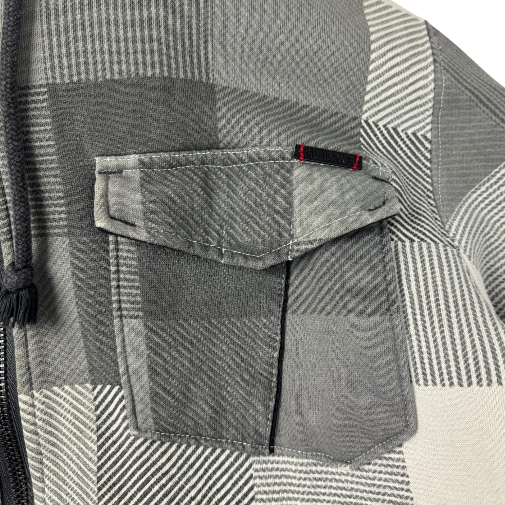 Vintage Y2K Billabong Sherpa Lined Plaid Hoodie