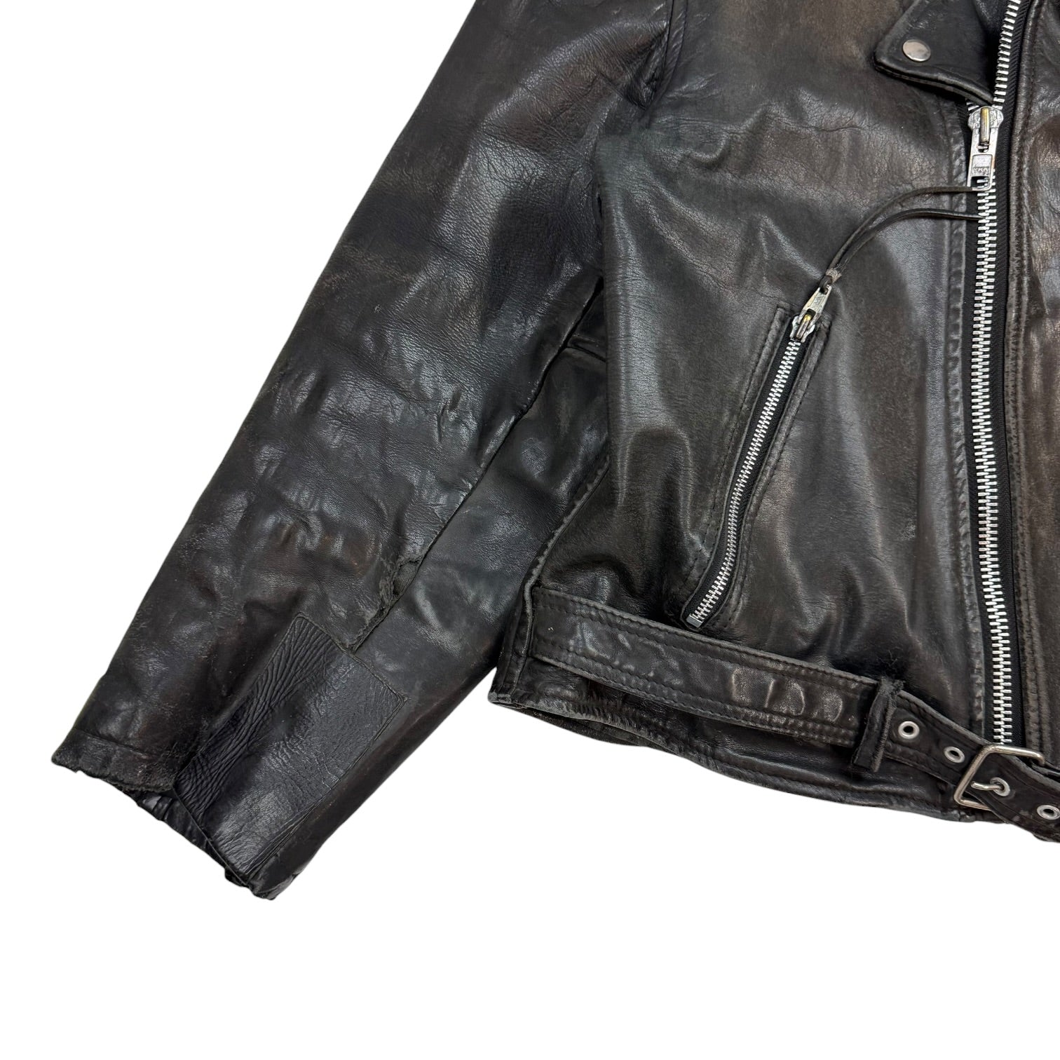 Vintage Moto Leather Jacket Black