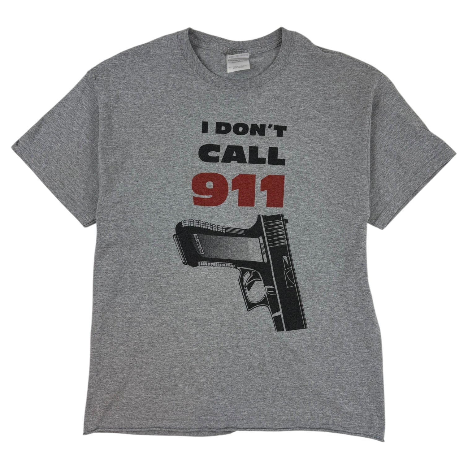 Vintage Y2K I Don’t Call 911 T-Shirt Grey