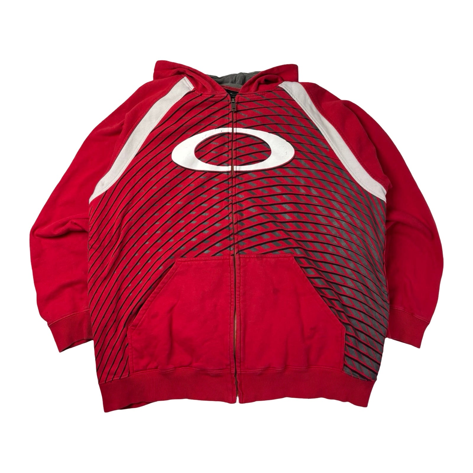 Vintage Y2K Oakley Futurism Full Zip Hoodie Red