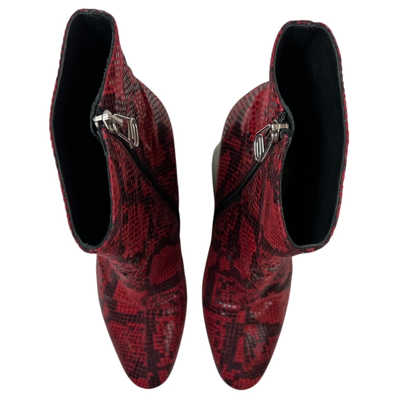 (W) Maison Margiela Ankle Boots Red Snakeskin