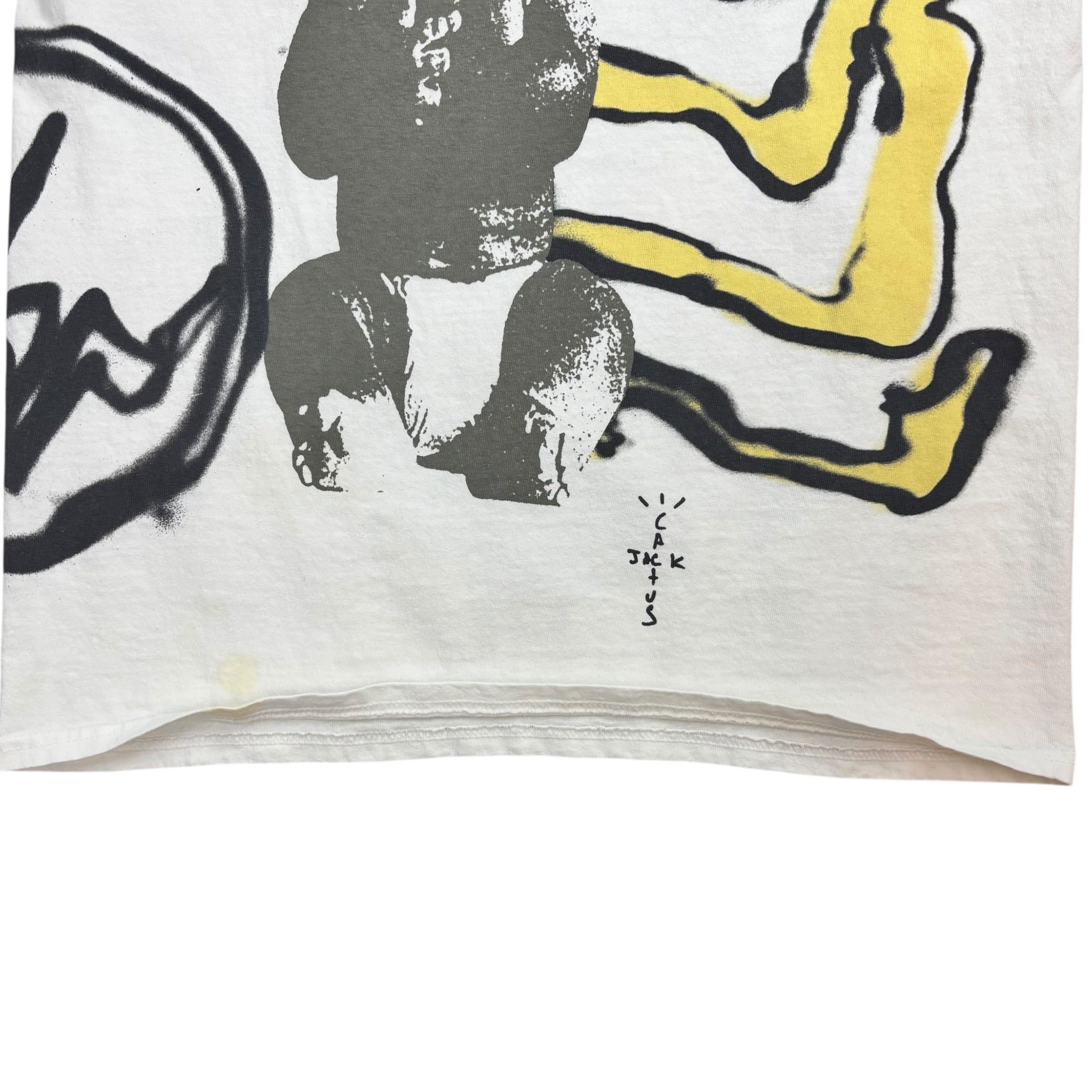 Travis Scott Cactus Jack + KAWS For Fragment Tee Aged Yellow