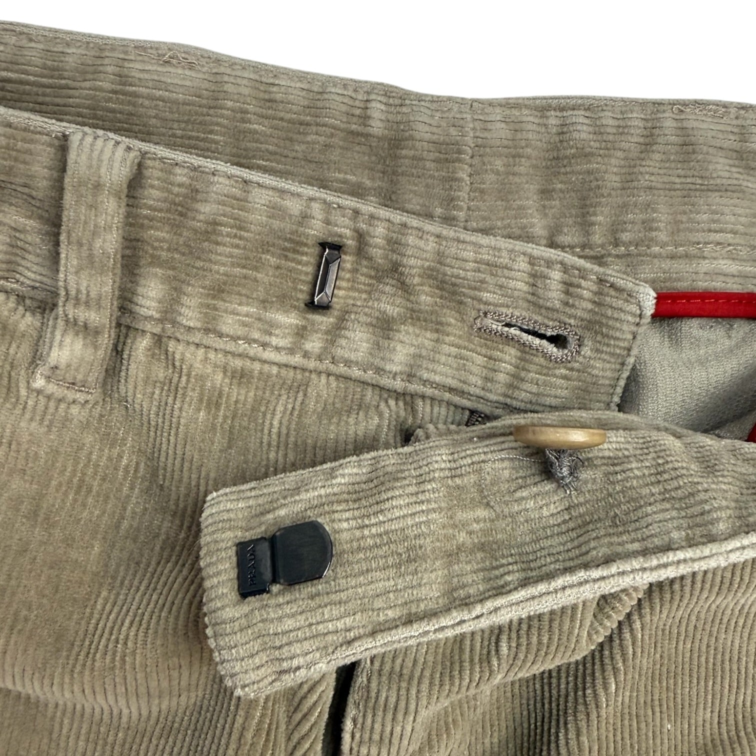Prada Linea Rossa Corduroy Pants Beige