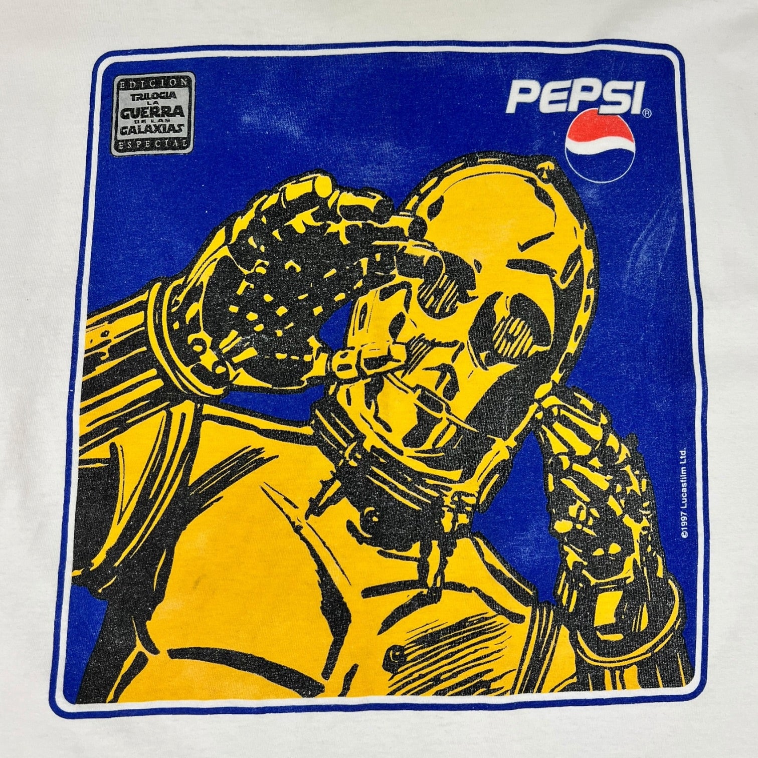 Vintage 1990s Pepsi Star Wars C-3PO Promo T-Shirt White