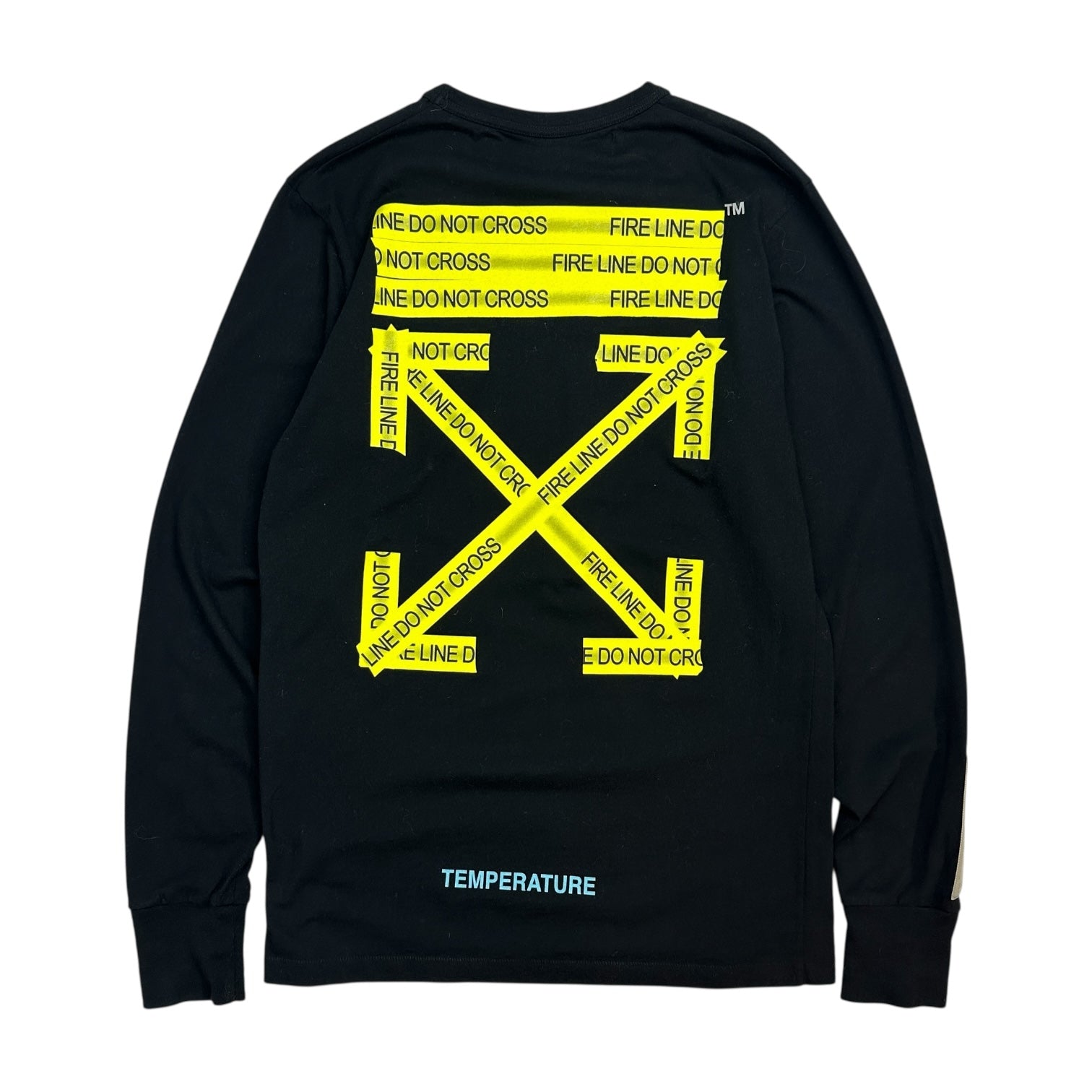 Off White Hazard Logo Long Sleeve Tee Black