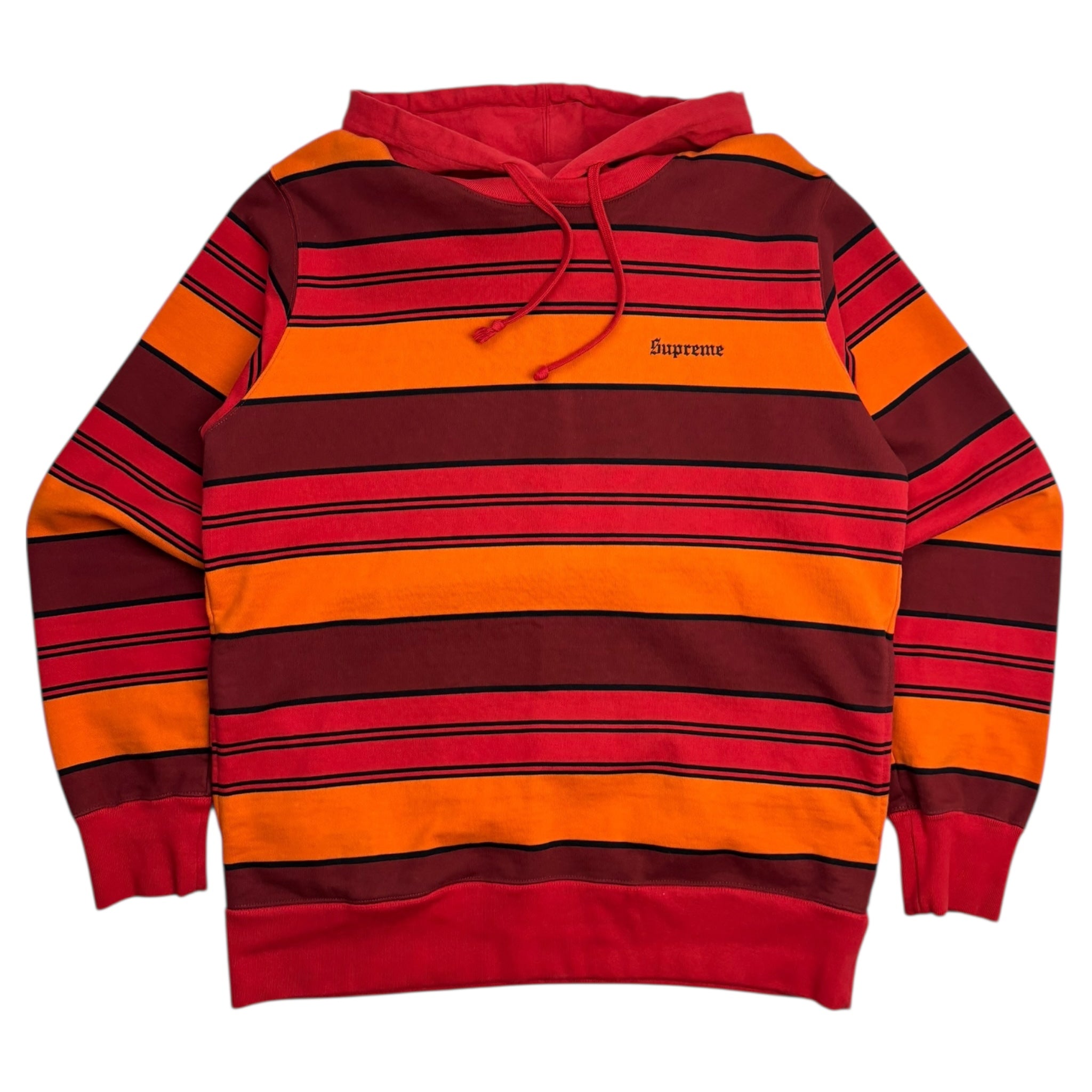 Supreme Striped Hooded Sweatshirt Orange