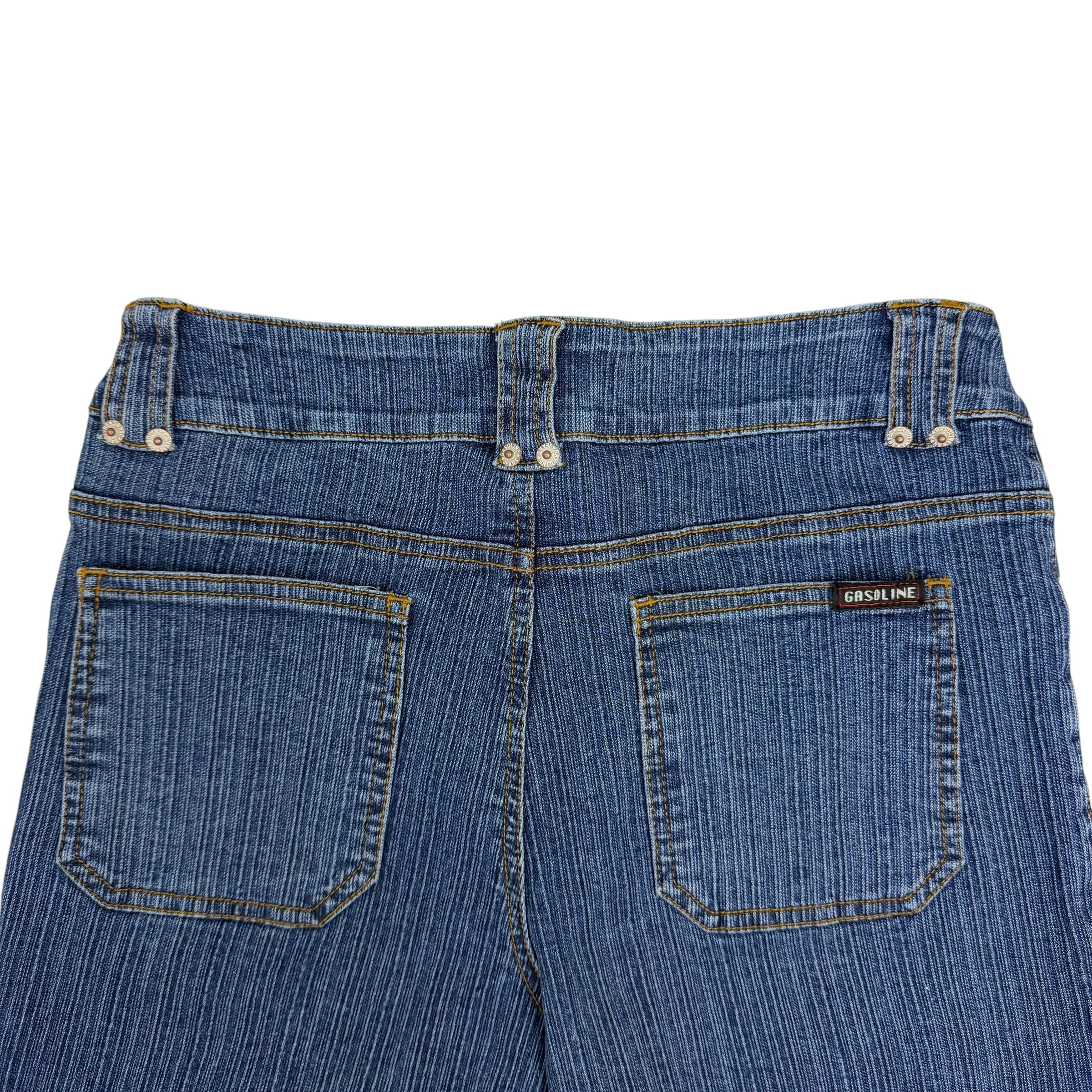 (W) Vintage Gasoline Medium Wash Utility Jeans Blue