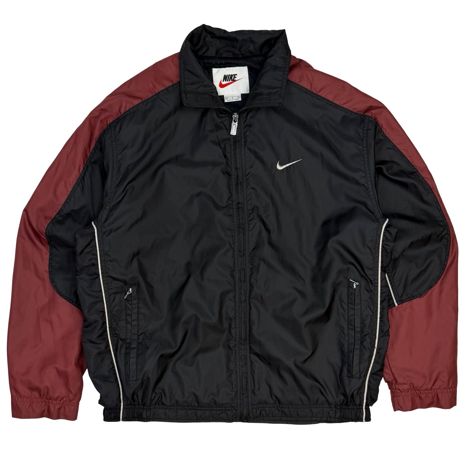 Vintage Nike Embroidered Swoosh Track Jacket Black/Red