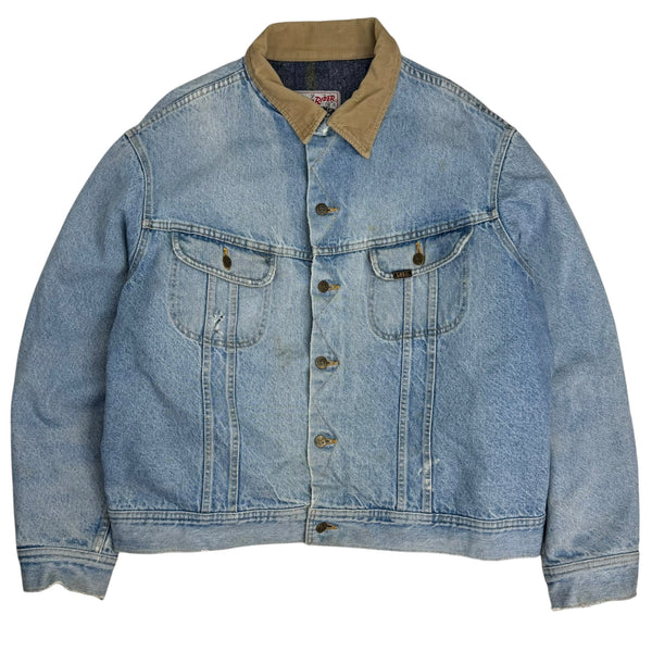 Vintage Lee Stormrider Blanket Lined Denim Trucker Jacket Blue