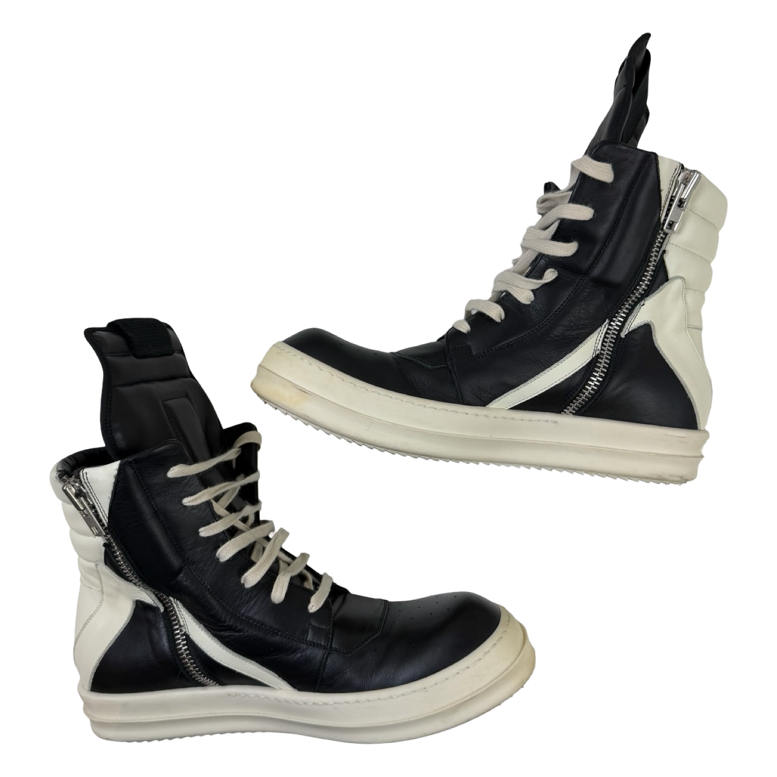 Rick Owens Leather Geobasket Black