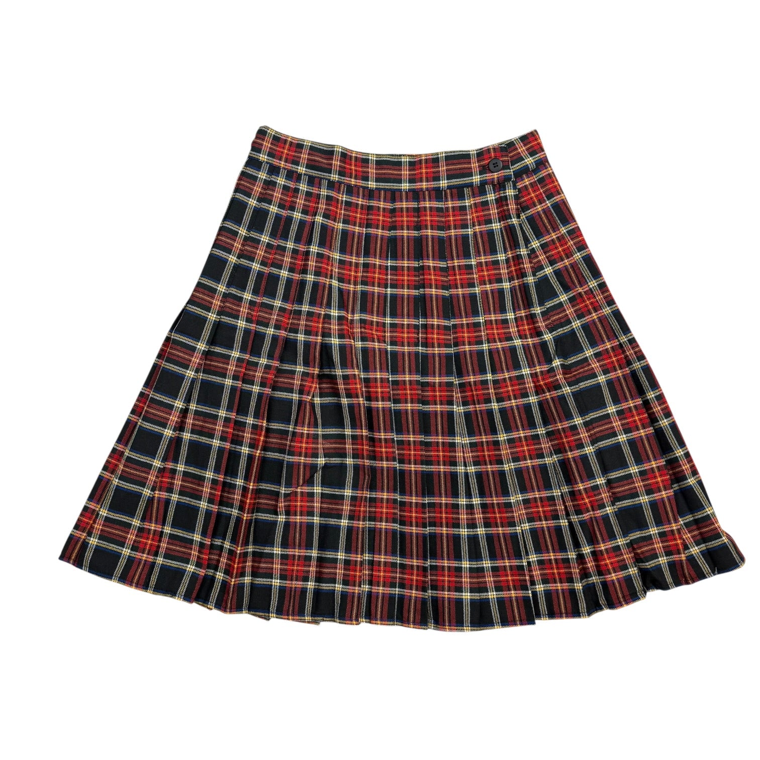 (W) Vintage Tartan Pleated Skirt Plaid