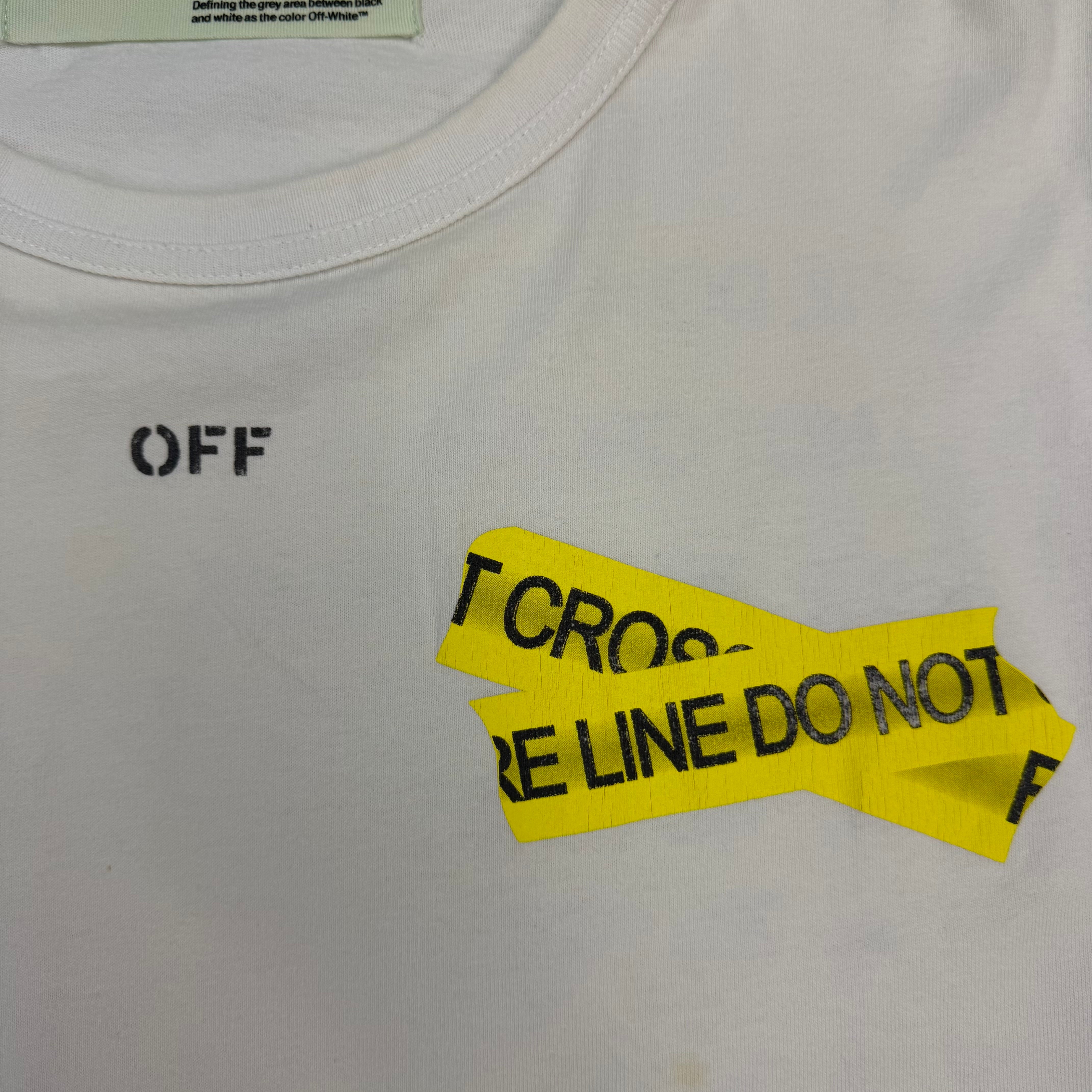 Off-White Firetape Yellow Arrow Tee White