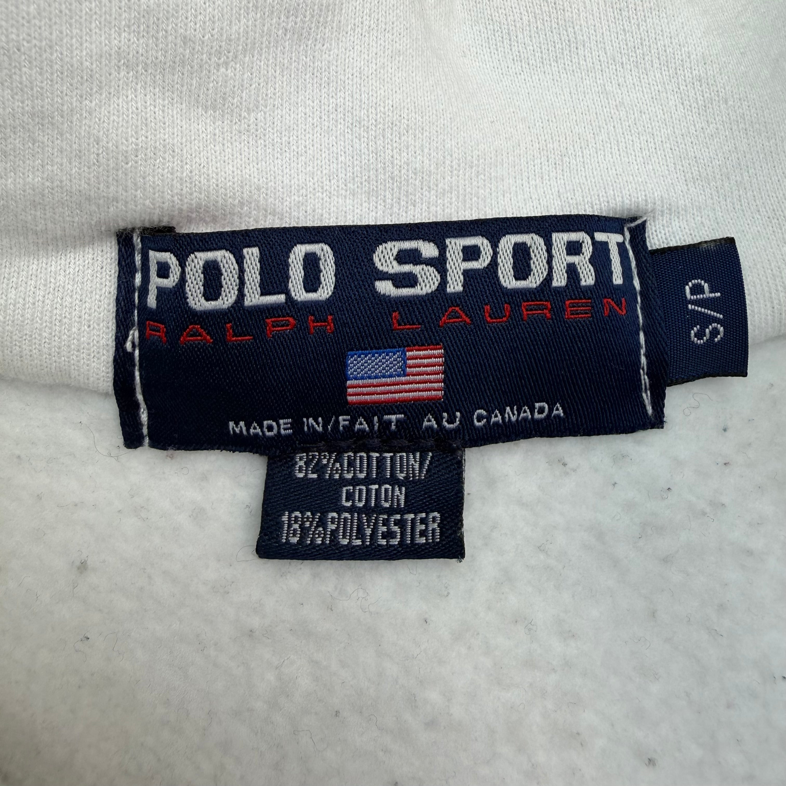 Vintage Polo Ralph Lauren Sport Flag Quarter Zip White