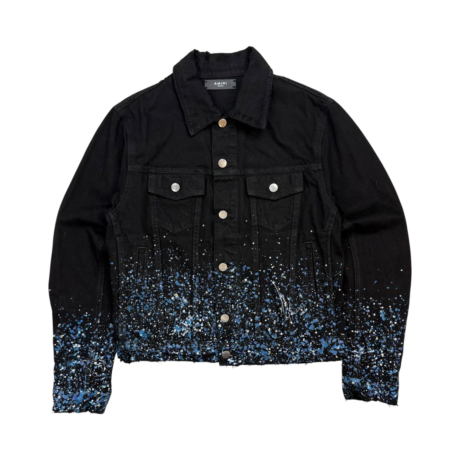 Amiri Crystal Painter Trucker Jacket Black
