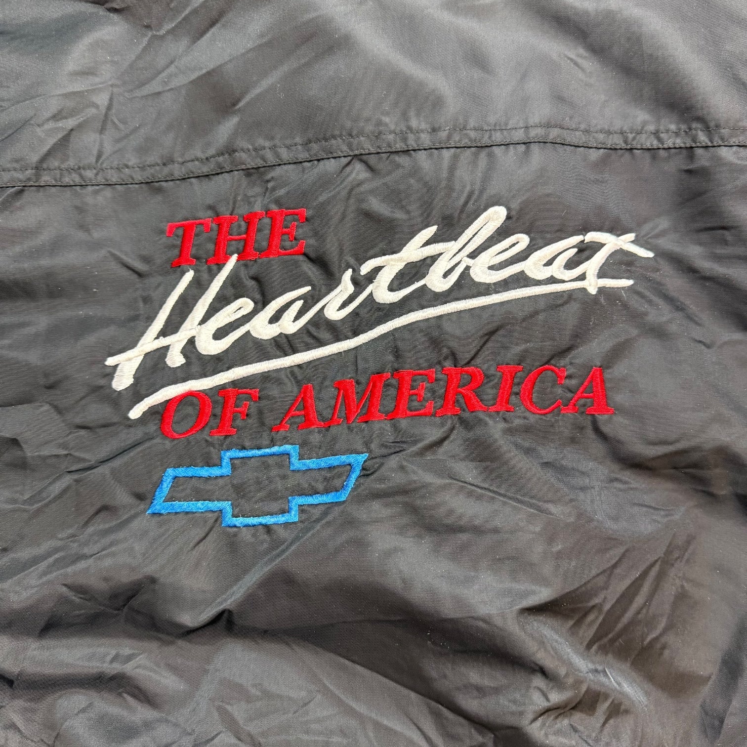 Vintage Chevrolet ‘The Heartbeat Of America’ Bomber Jacket Black