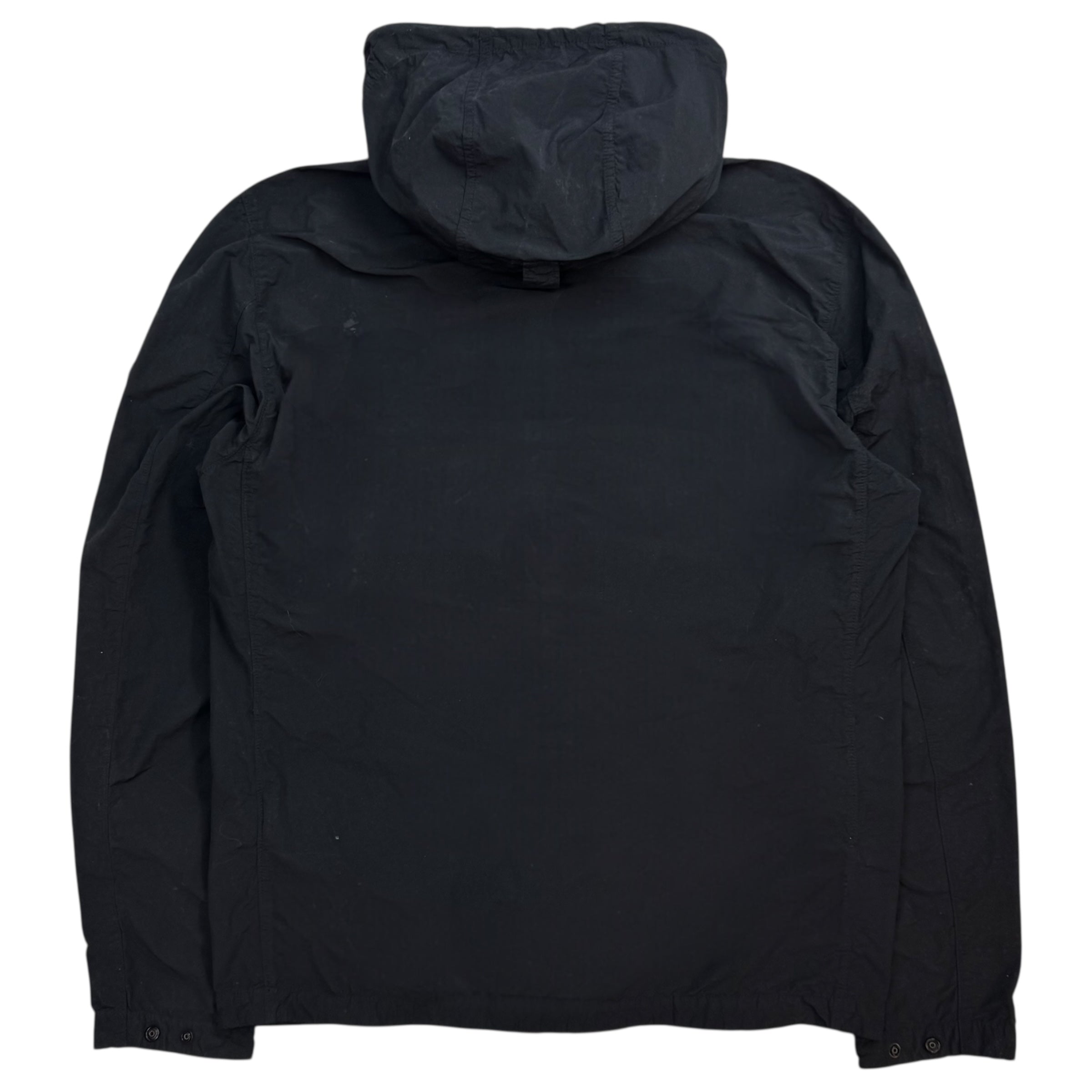Stone Island Cotton Zipped Up Hoodie Jacket Black