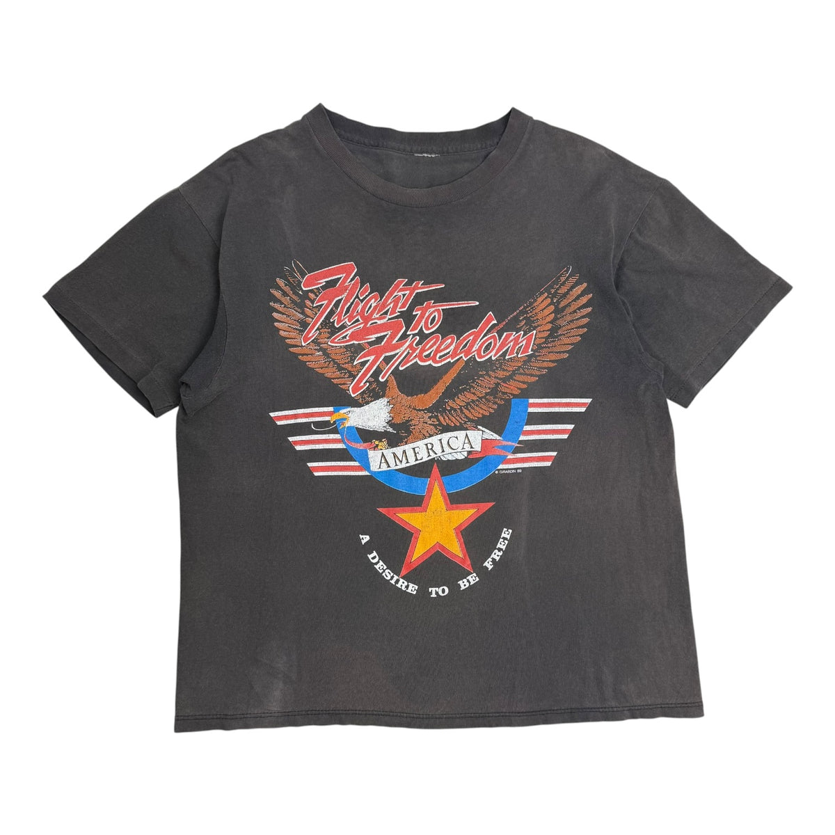 1989 Flight To Freedom “A Desire To Be Free” Tee Faded Black