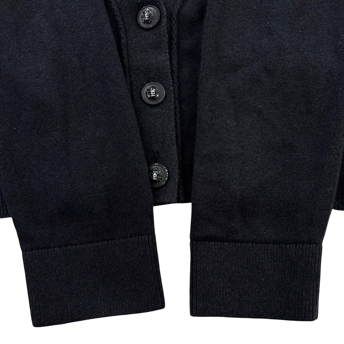 (W) Chanel Uniform Cropped Cardigan Black