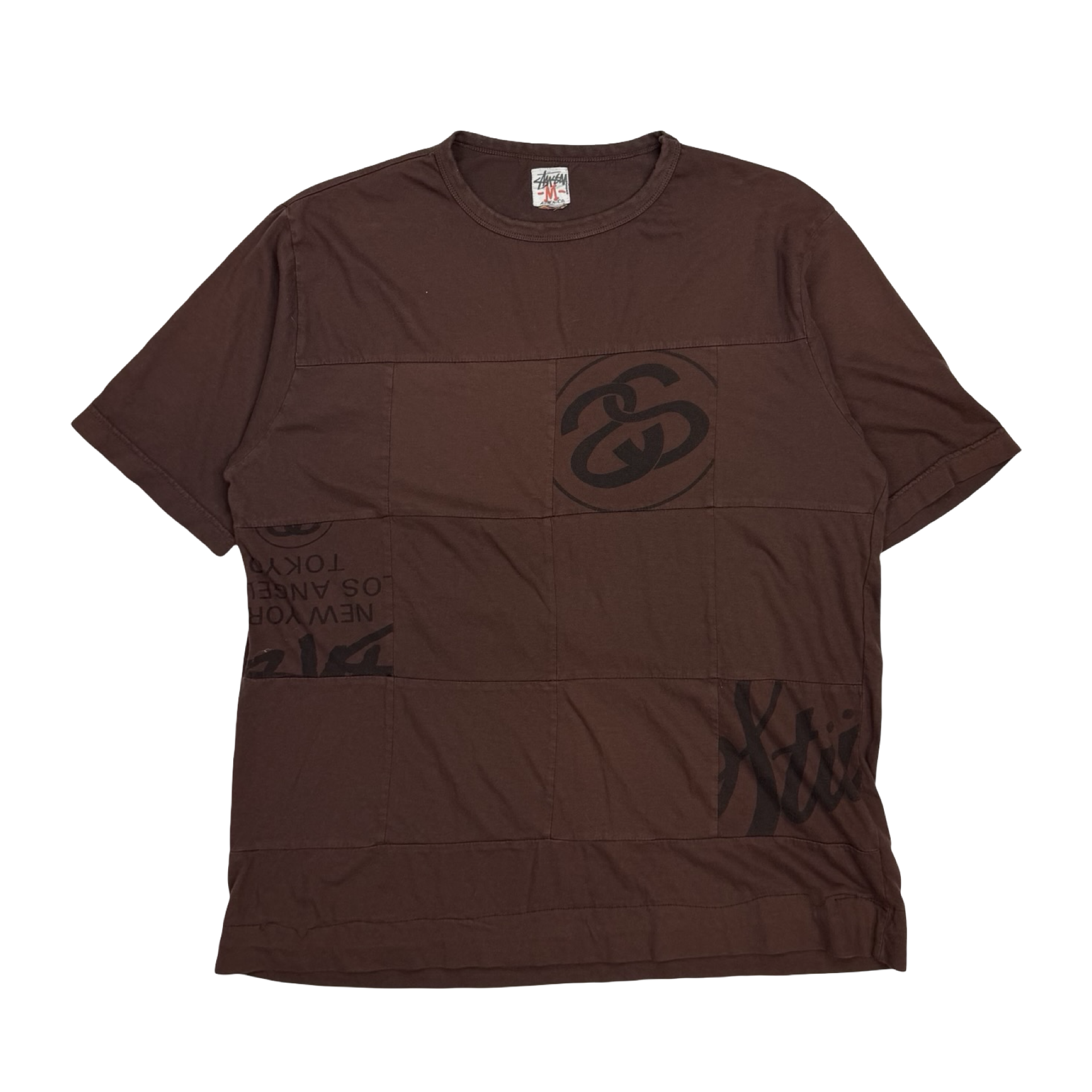 Vintage Stussy Patchwork Tee Brown
