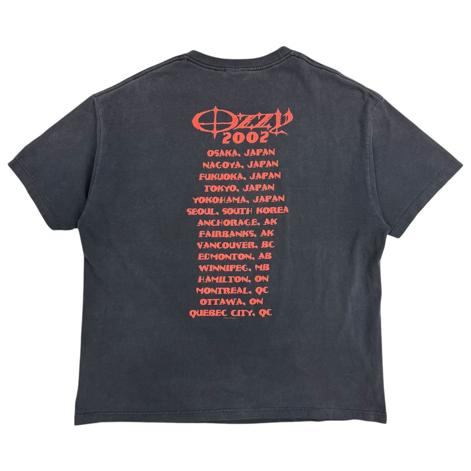 2002 Ozzy Osbourne Japan/Canada Tour Tee Black