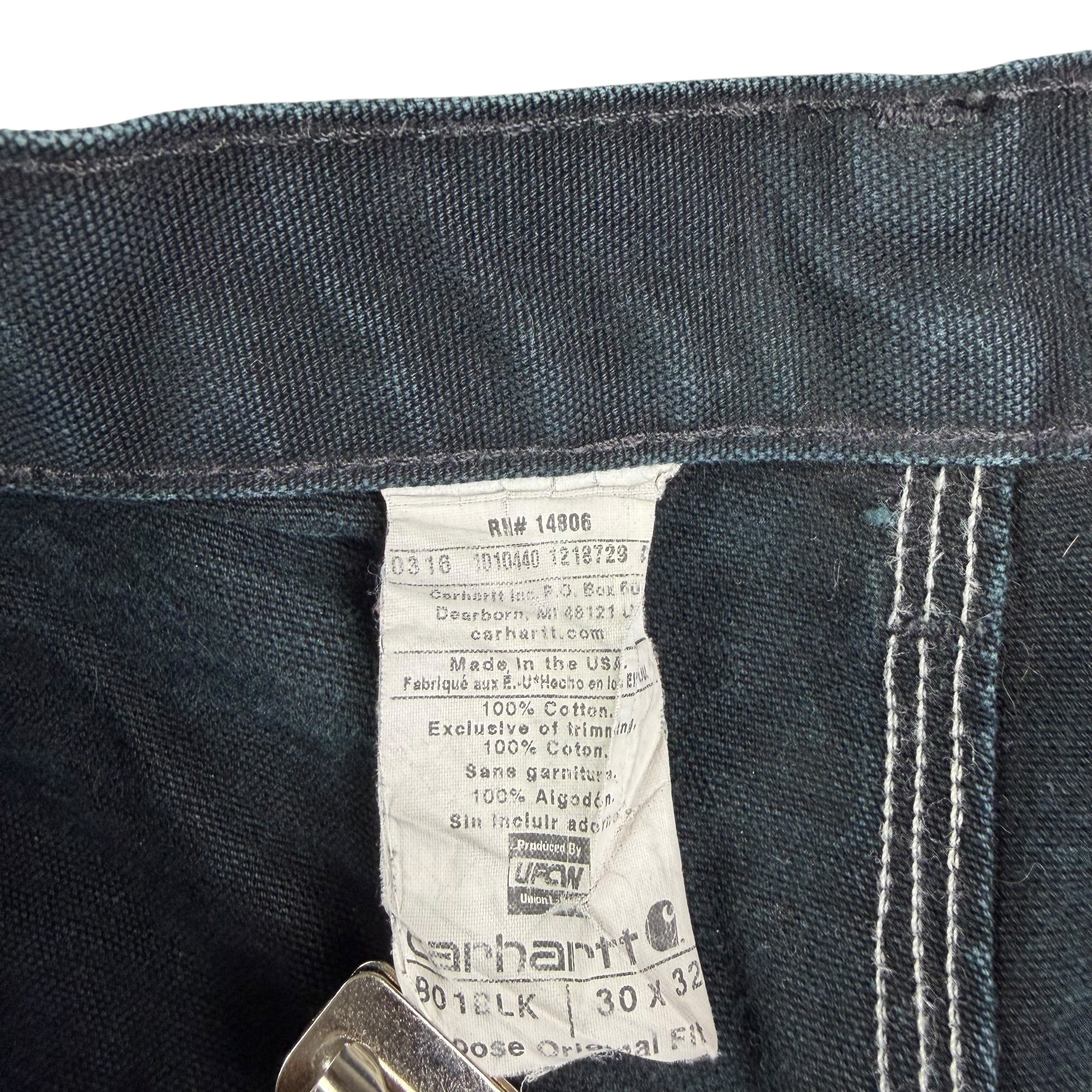 Vintage Carhartt Double Knee Paint Splattered Pants Black