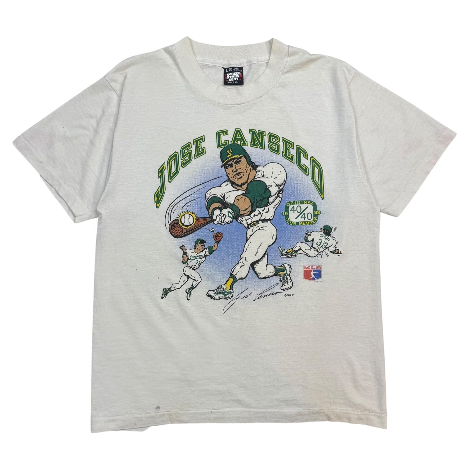1988 Jose Canseco 40/40 Club Tee White