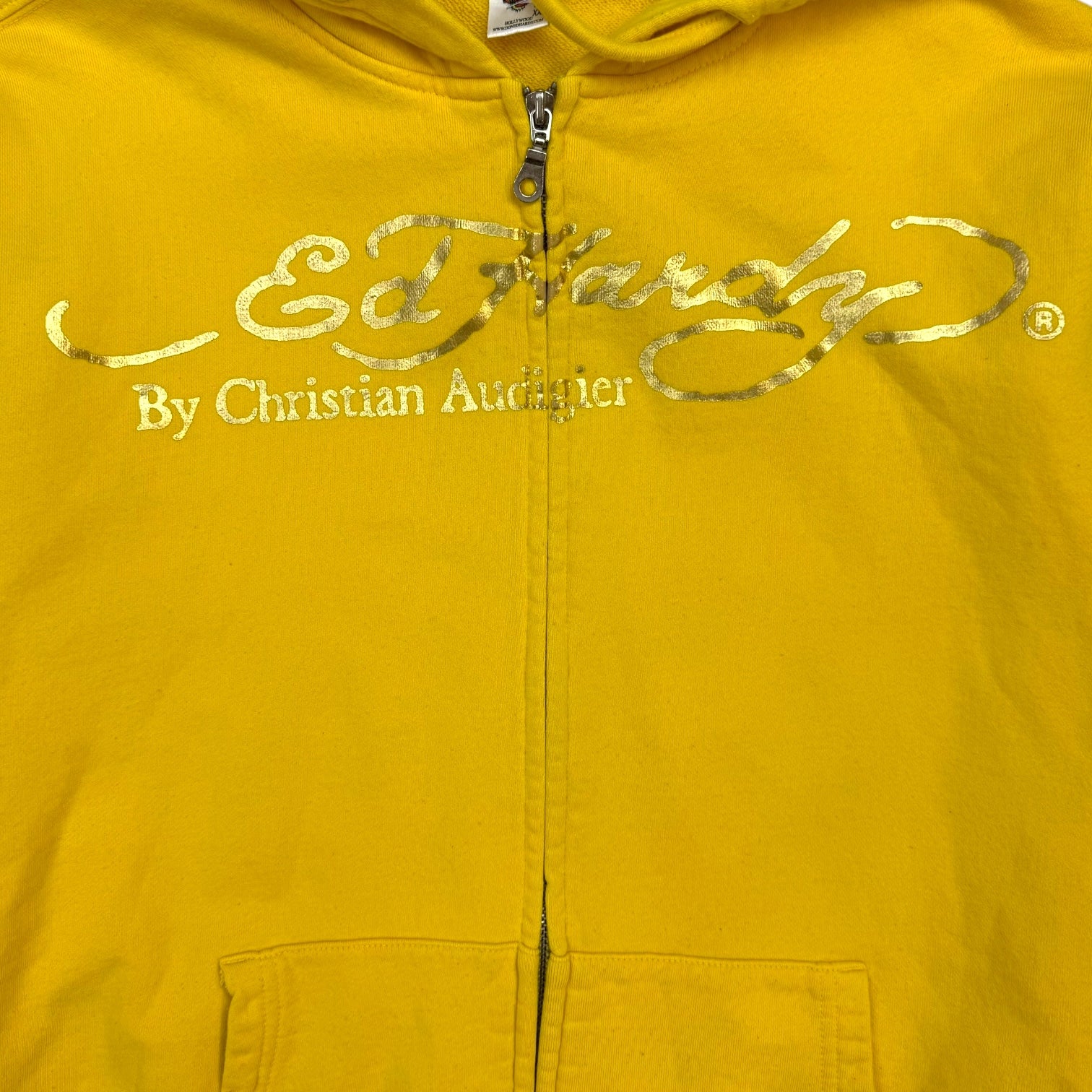Vintage Y2K Ed Hardy By Christian Audigier Zip Up Hoodie Yellow