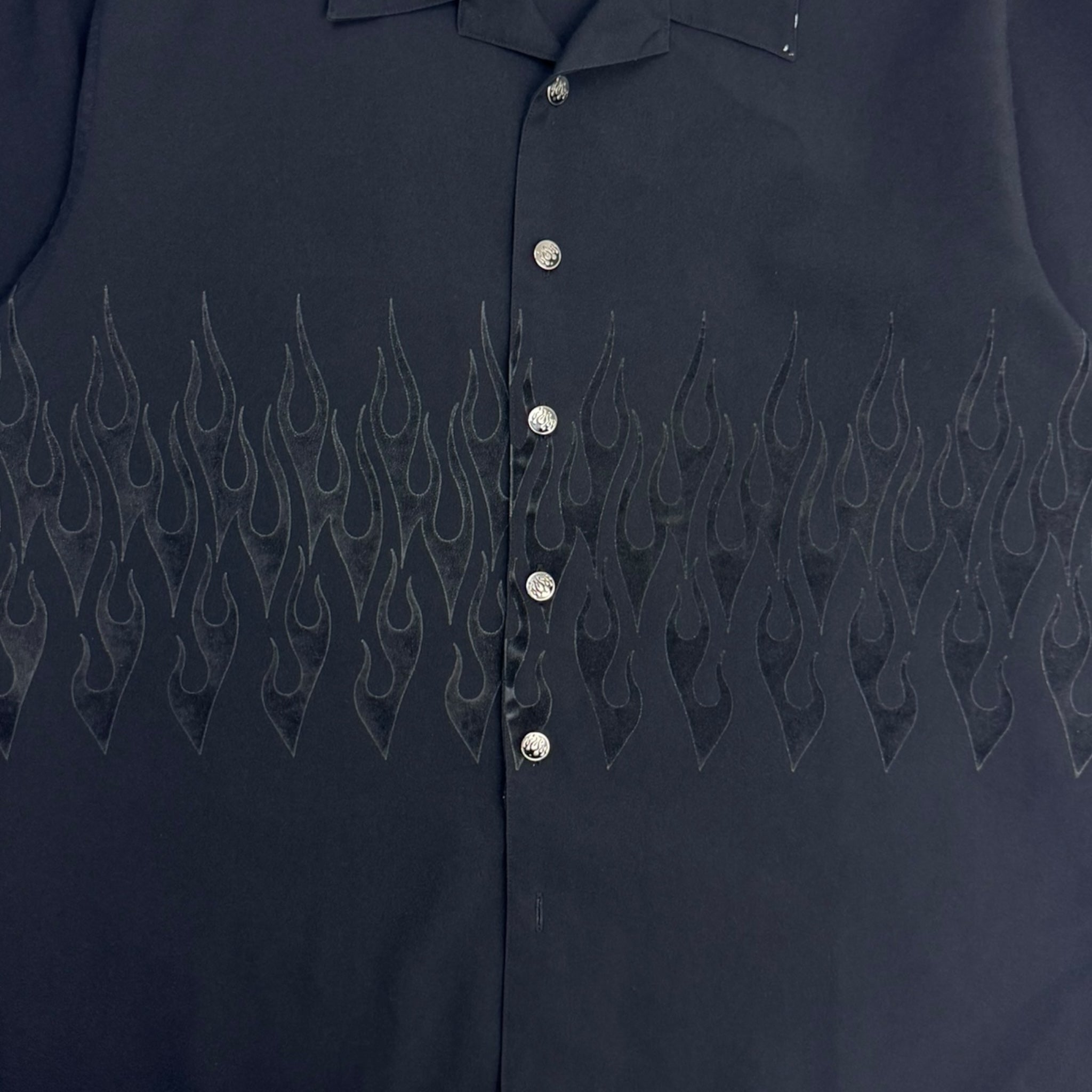 Y2K Flame Body Button Up Casino Shirt